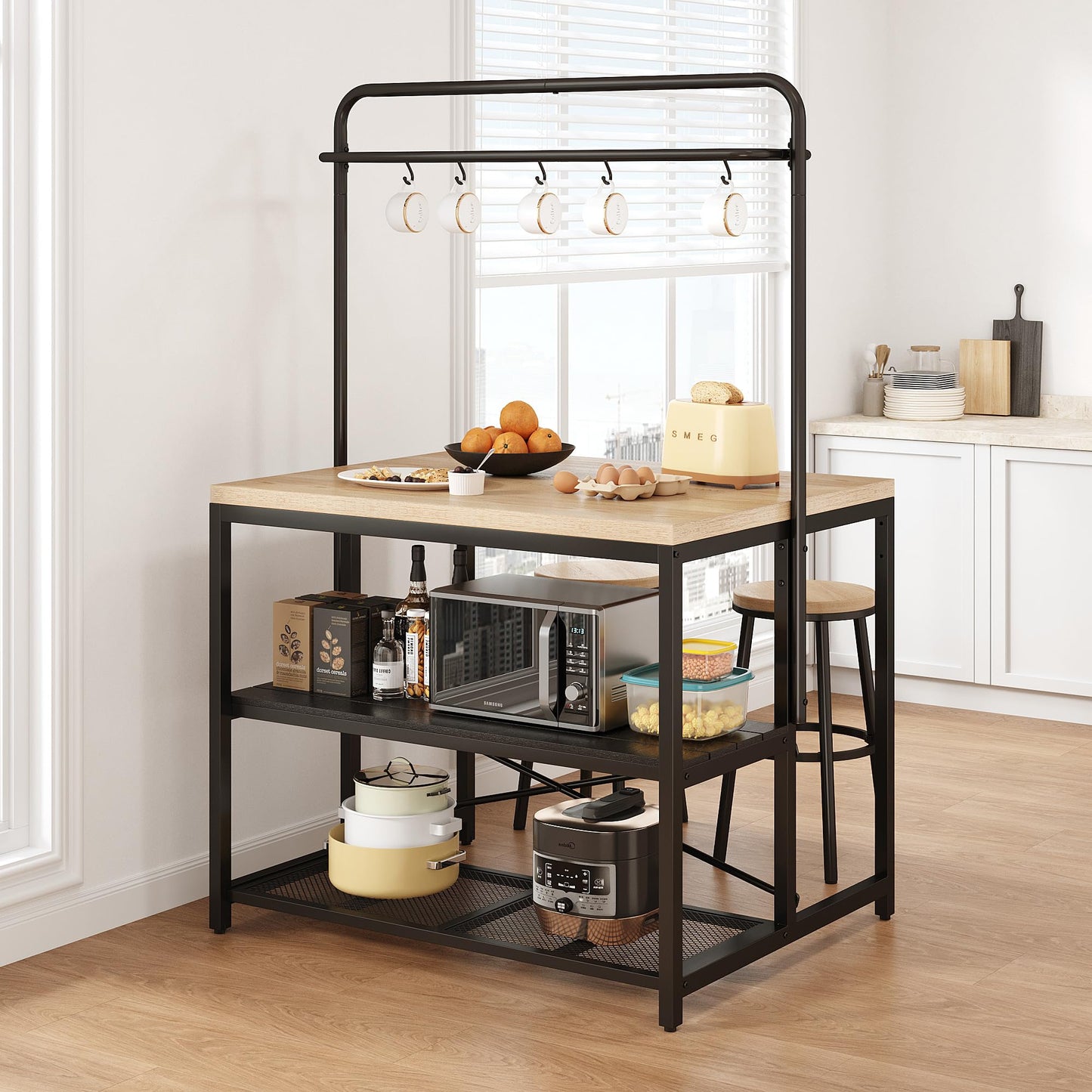 Pear Wood White Kitchen Rack