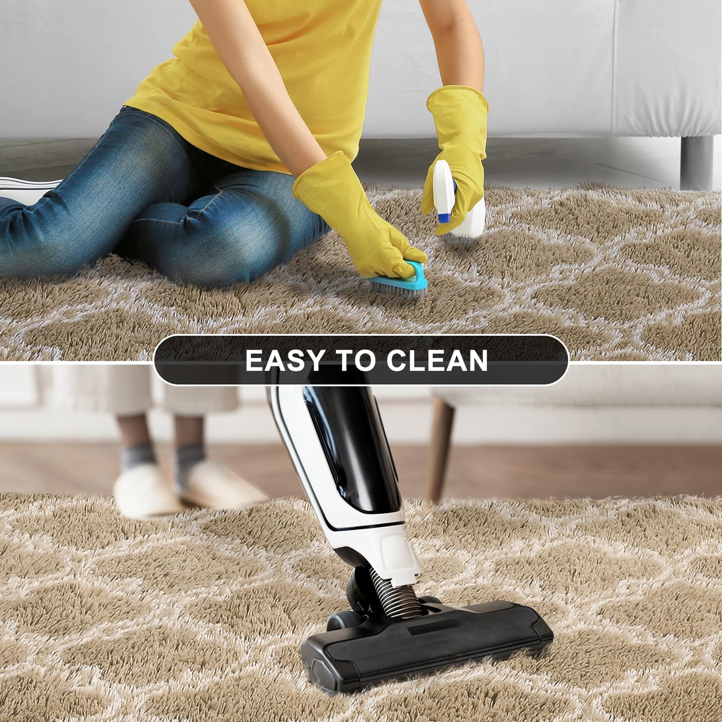 Beige/White Area Rugs