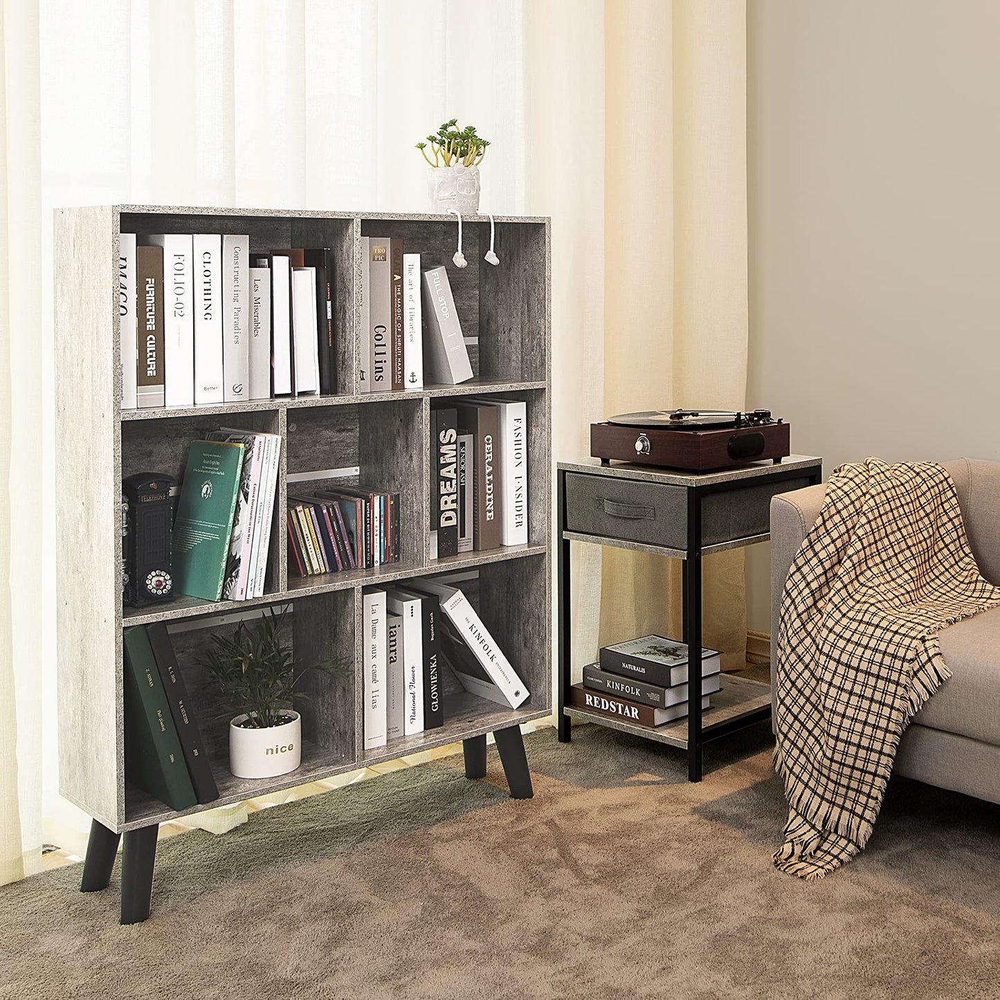 Dirty Gray Bookshelf