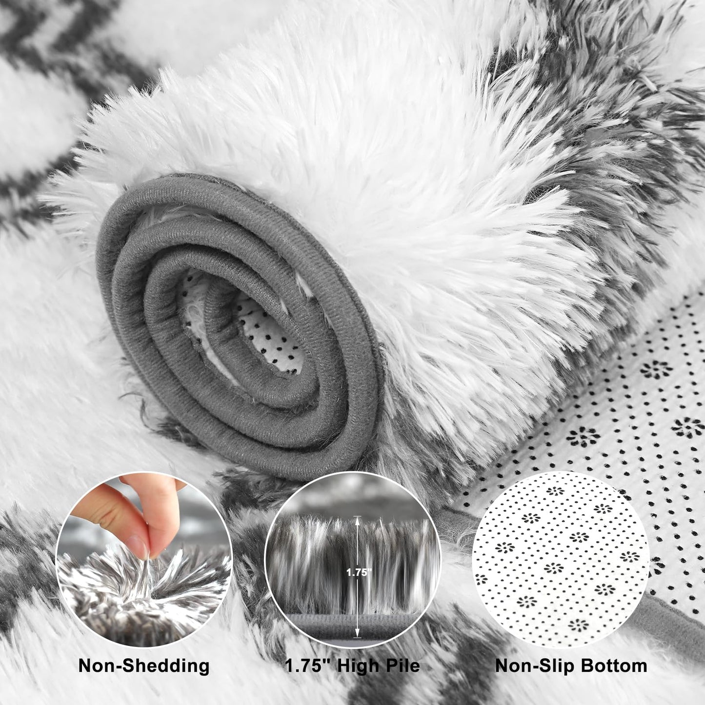 White/Black Area Rugs