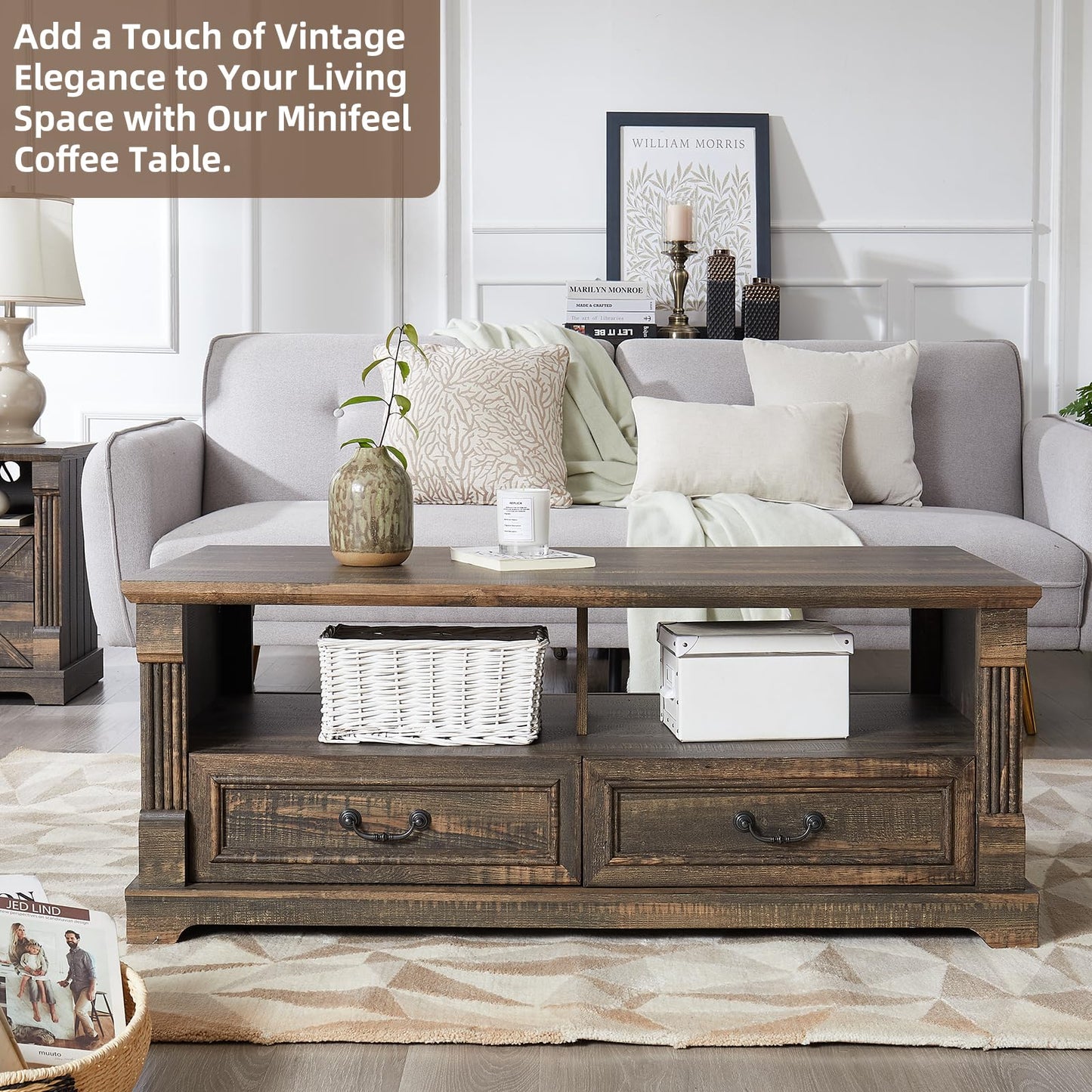 Wood Coffee Table for Living Room