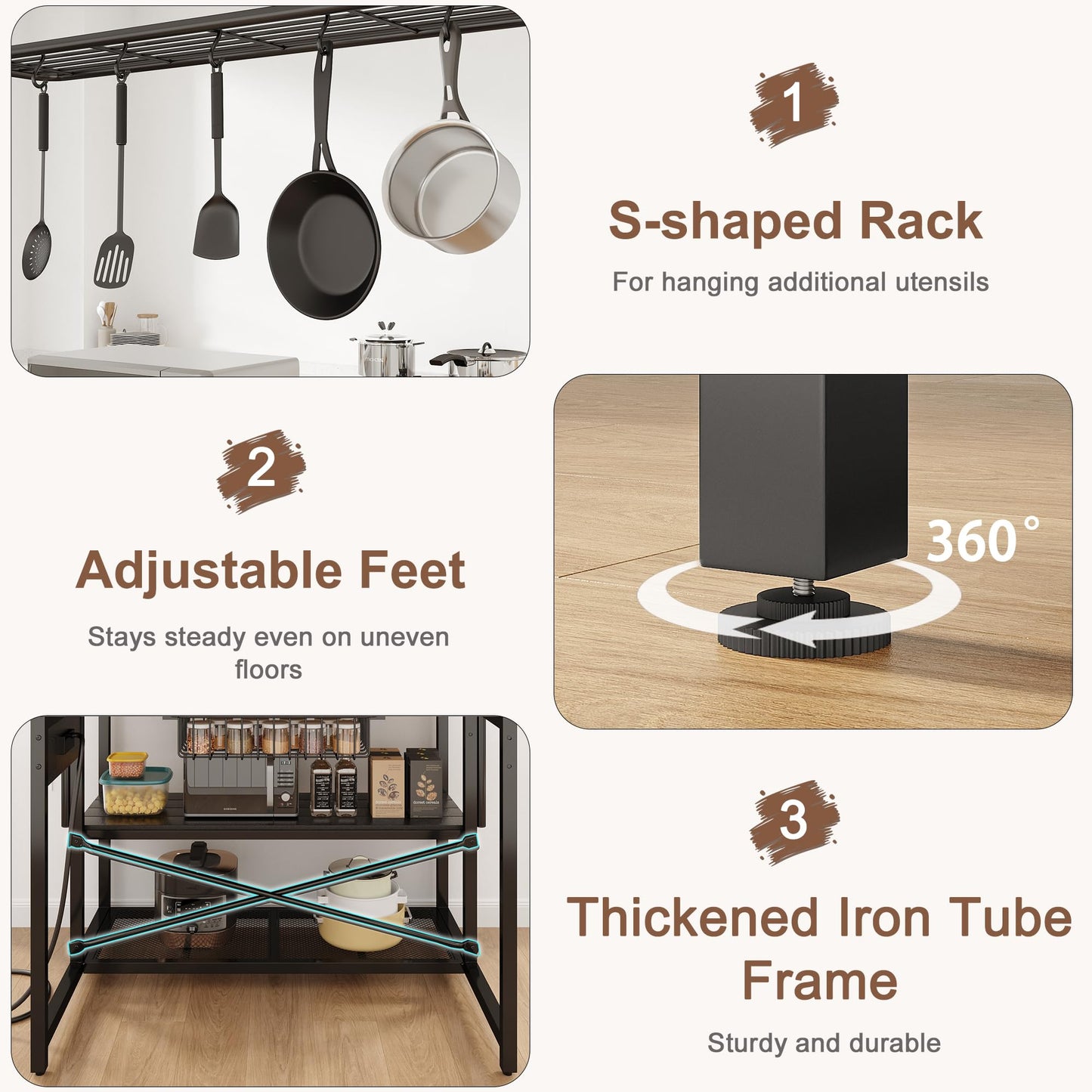 Pear Wood White Kitchen Rack