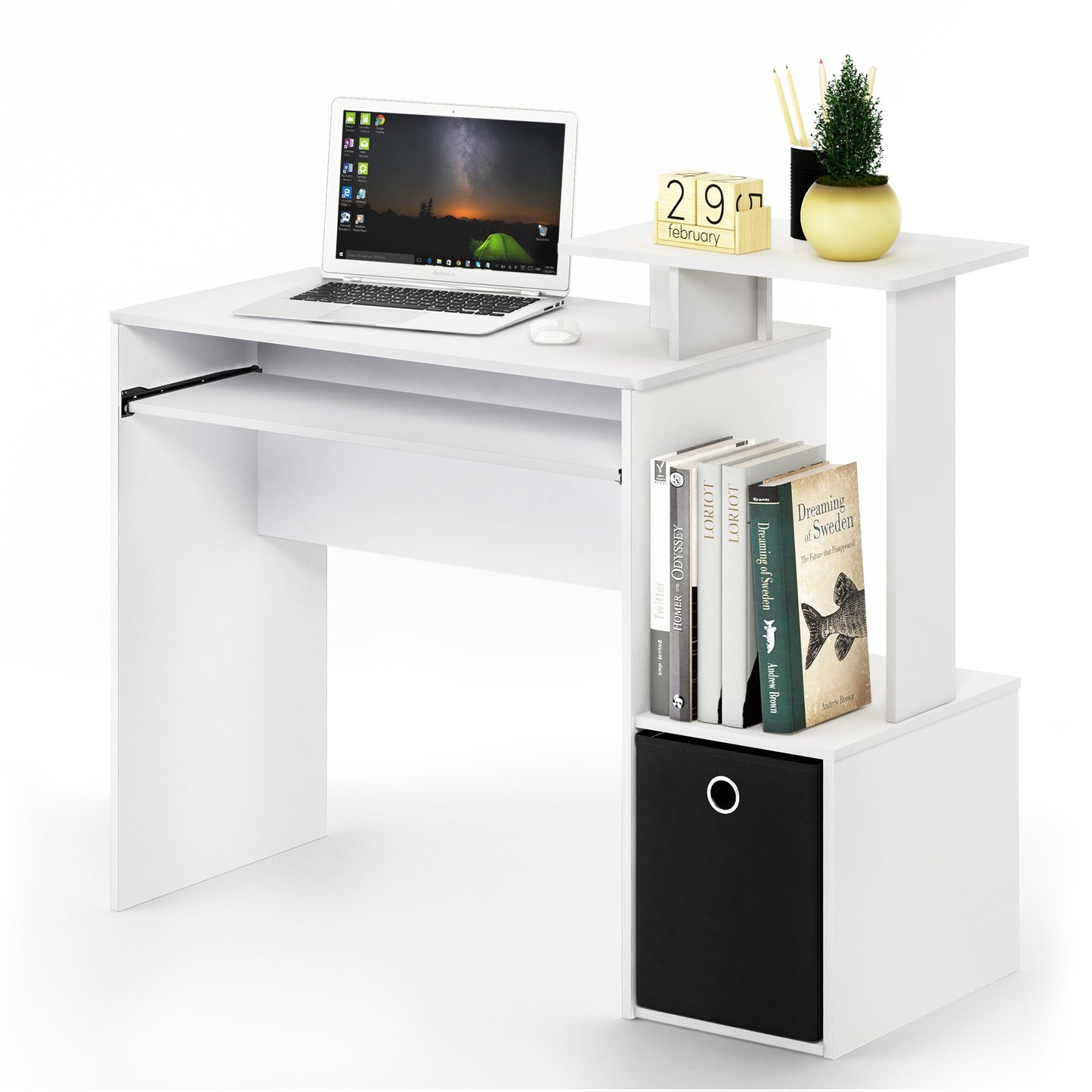 White/Black Computer Desk