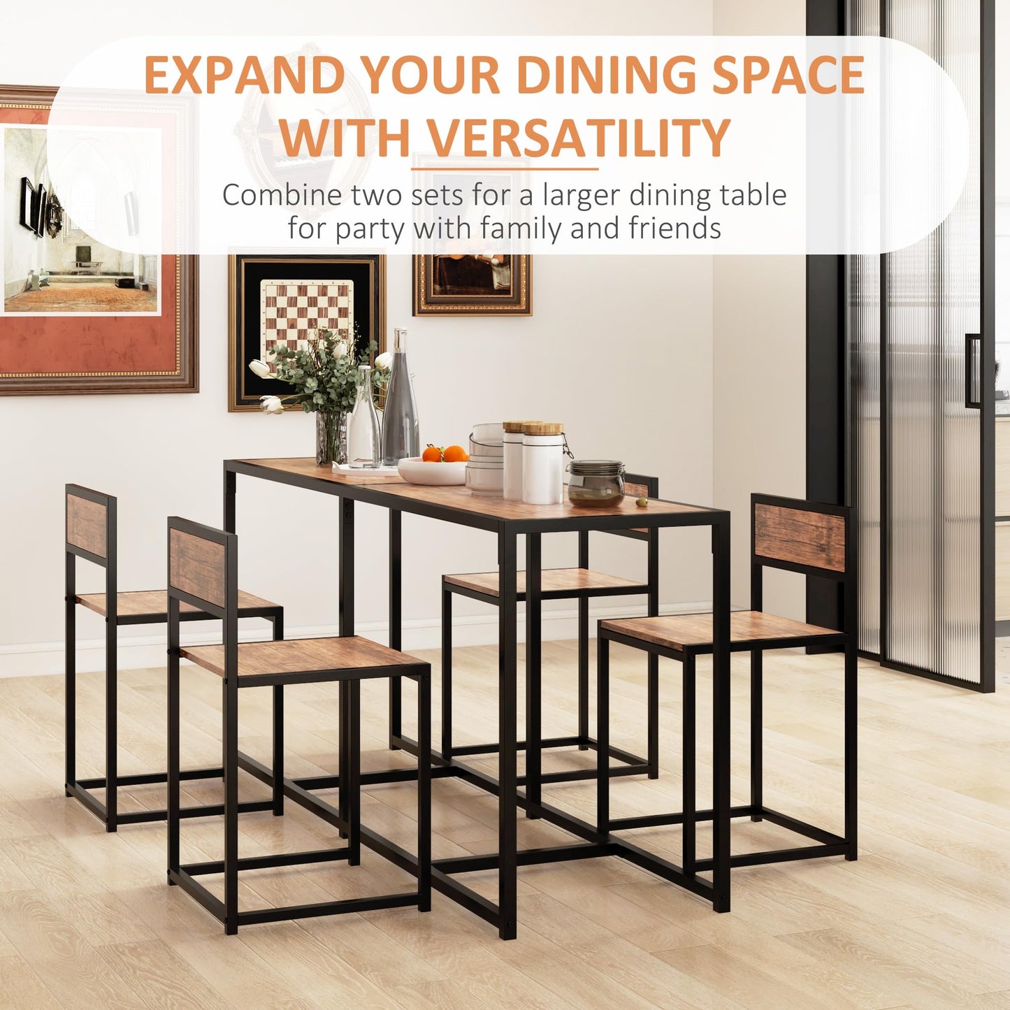 3-Piece Industrial Dining Table Set