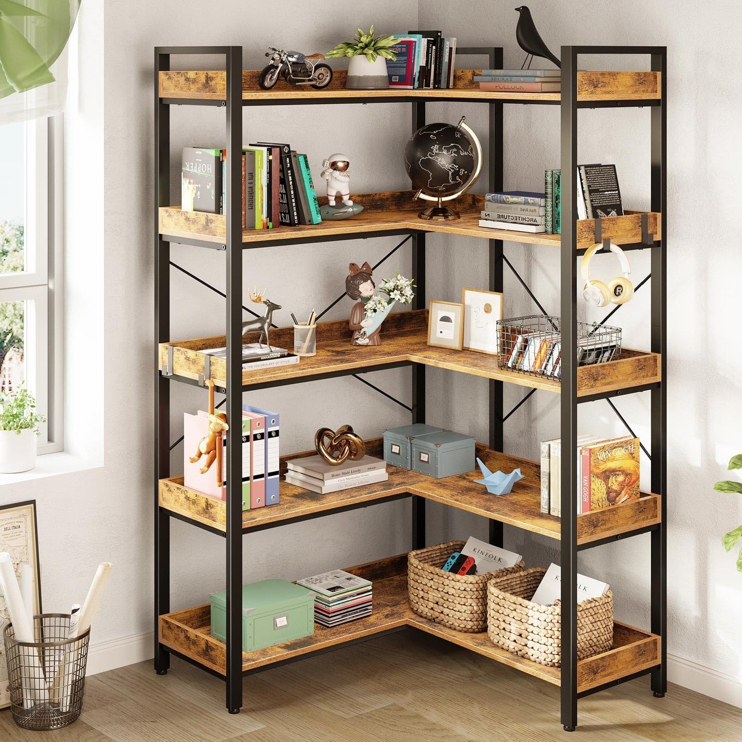 Rustic Brown Bookshelf