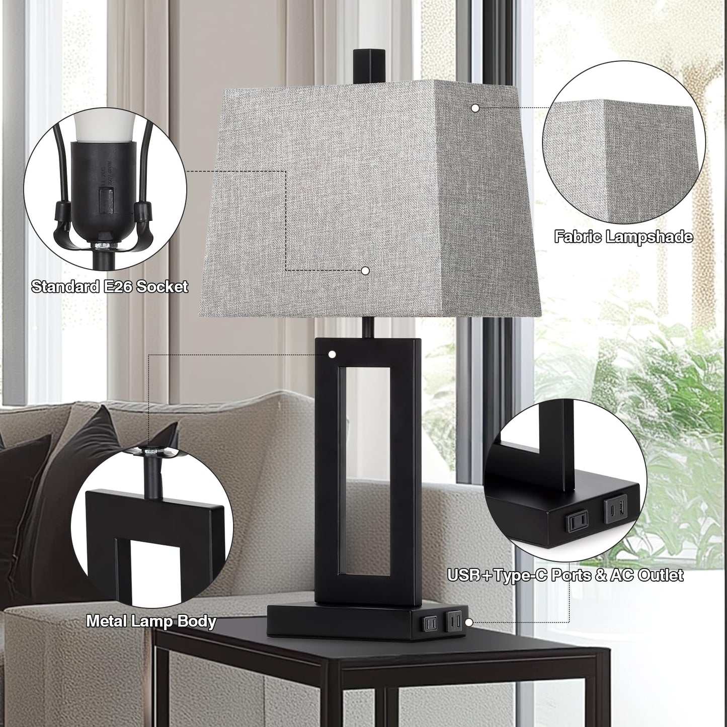 Modern Table Lamp Set of 2