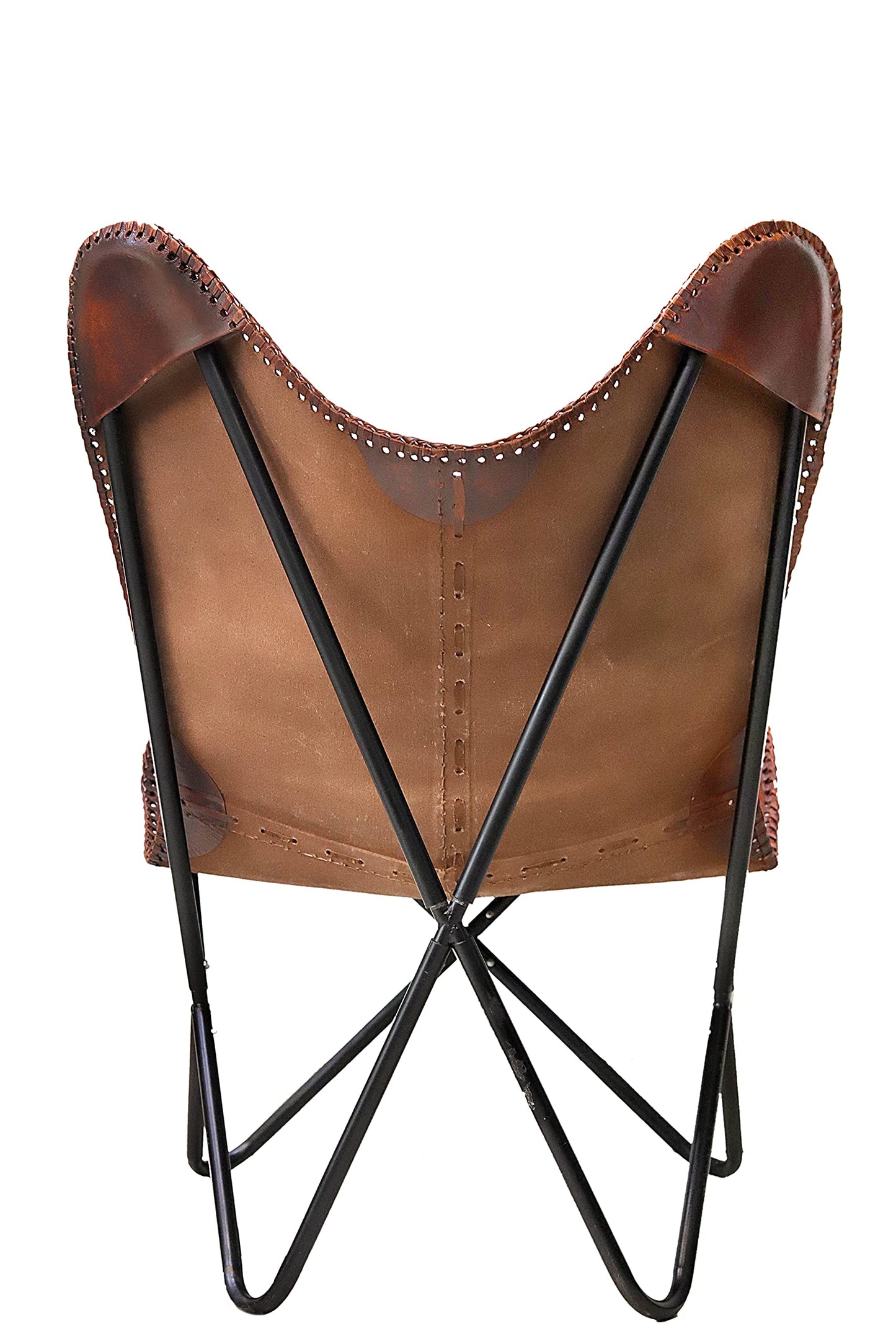 Classy Handmade Dark Brown Leather Butterfly Chair