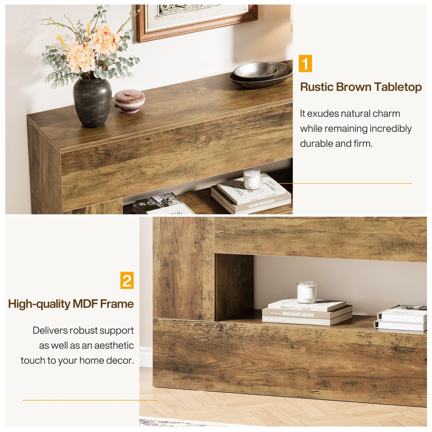 63" Farmhouse Console Table