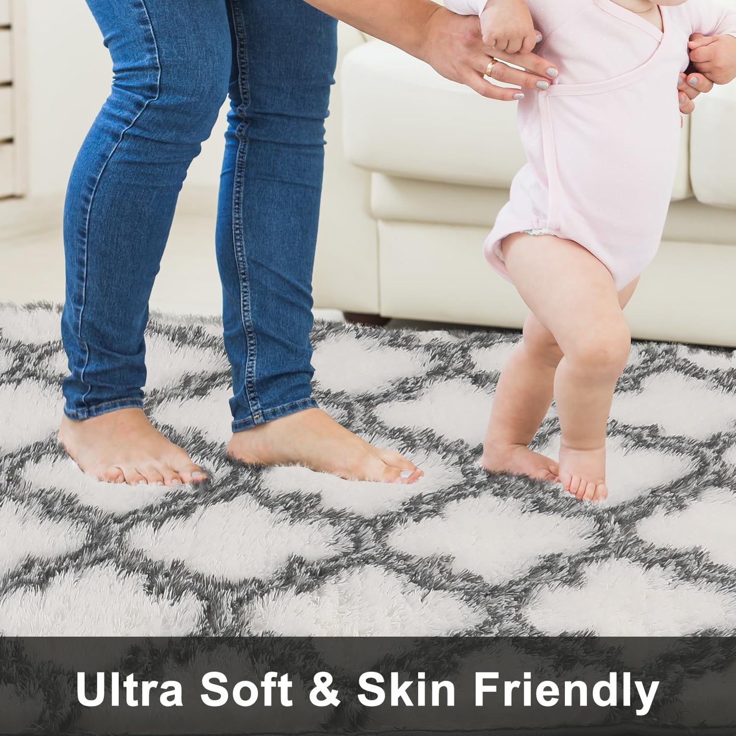 White/Black Area Rugs