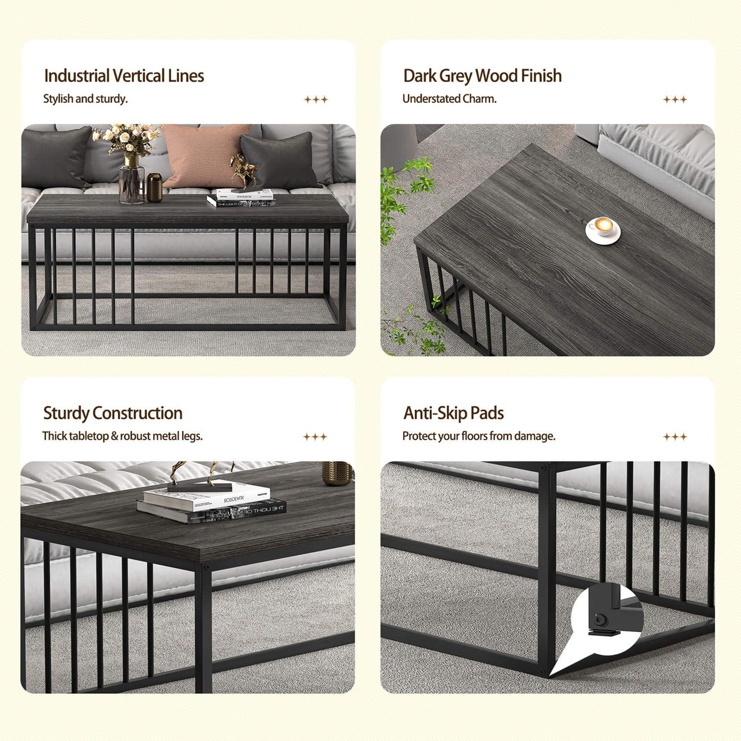 Dark Gray Coffee Table