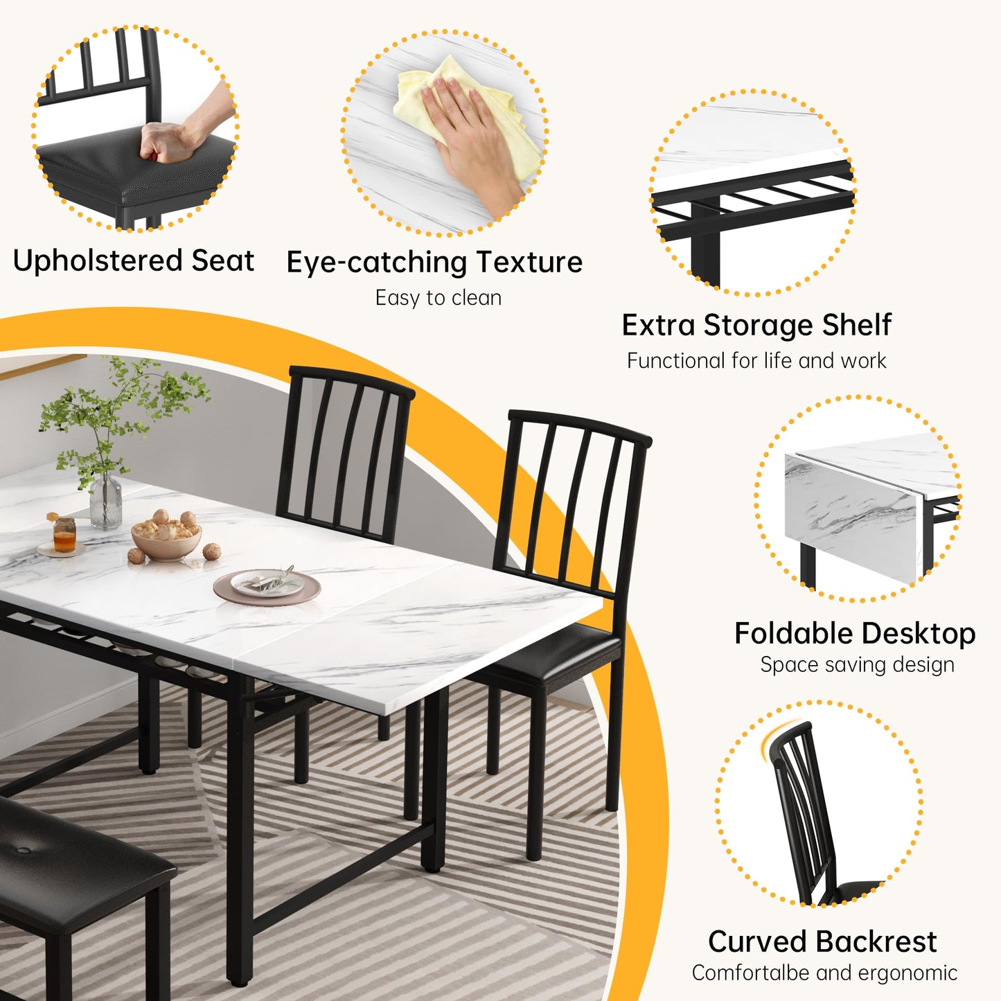 Marble White Dining Table