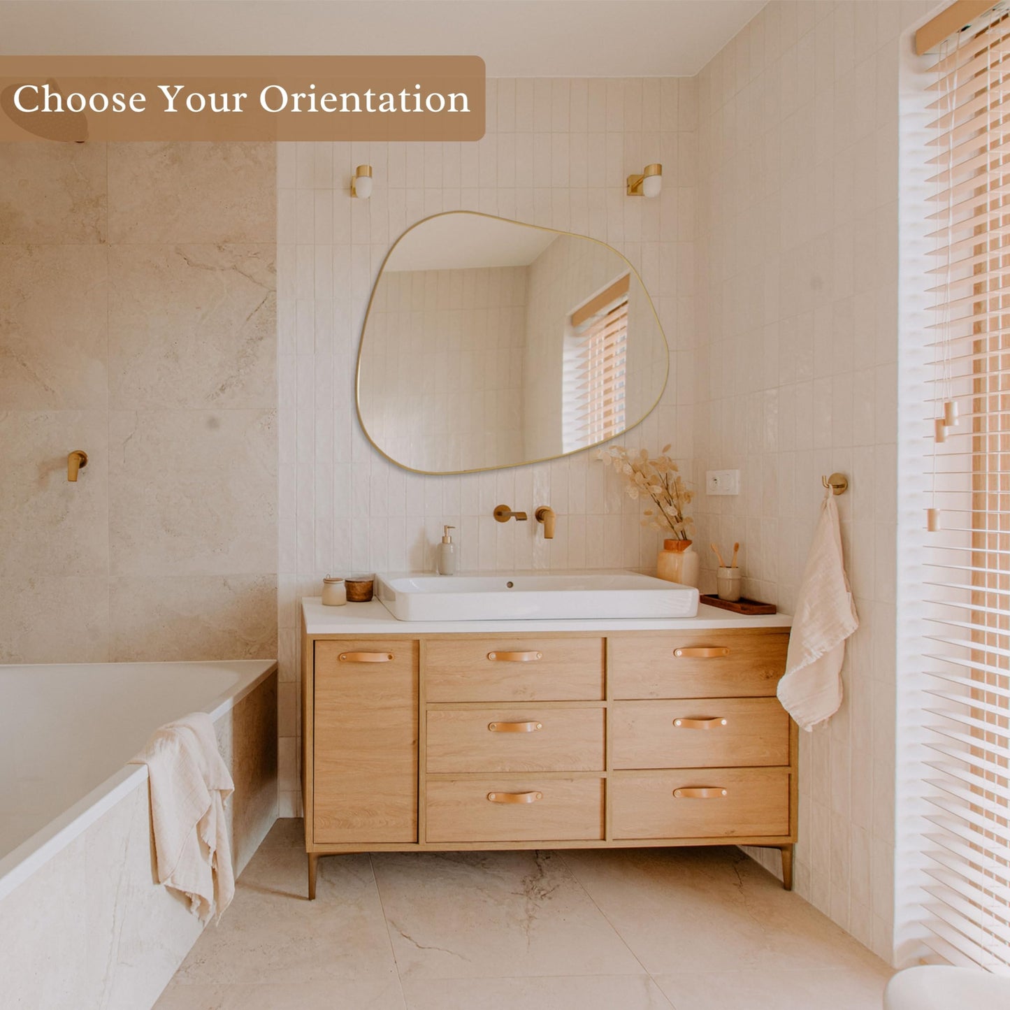 Irregular Wall Mirror, Mirror for Bathroom, Bedroom, Living Room and Entryway