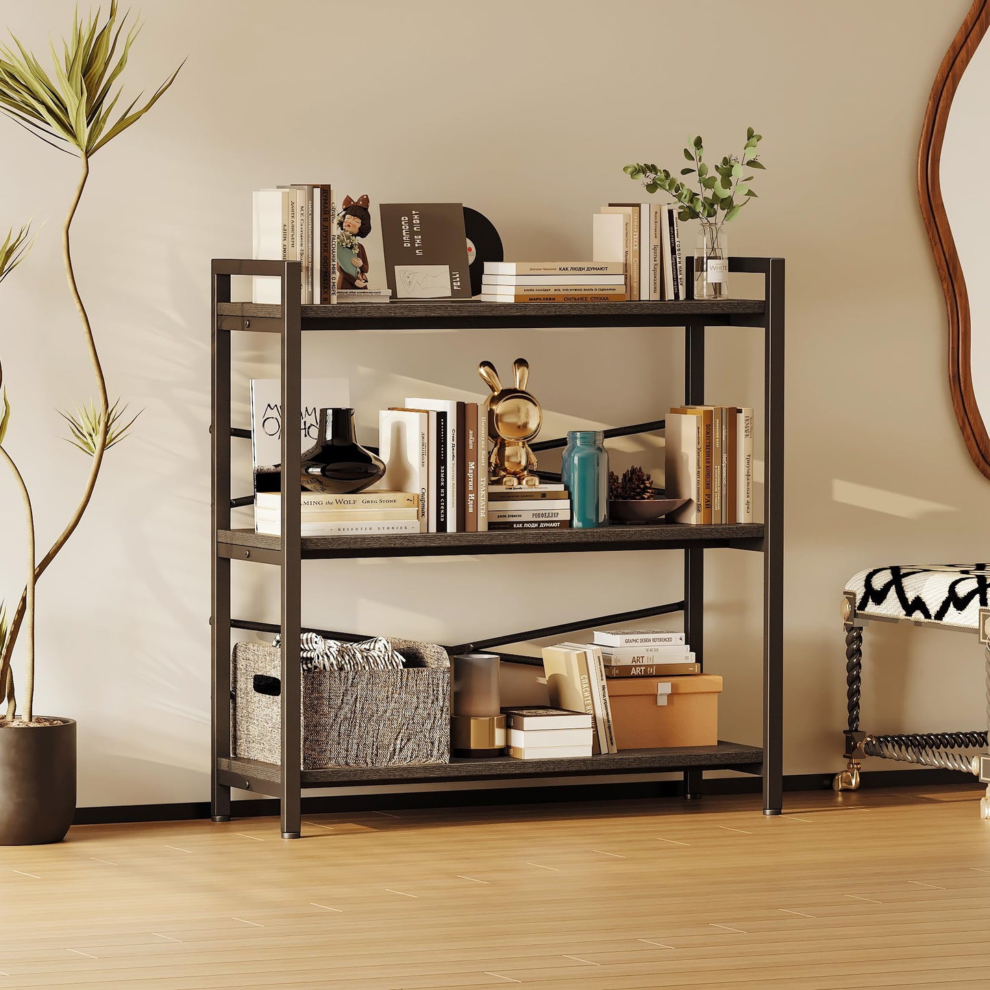 Black 3 Tier Bookshelf