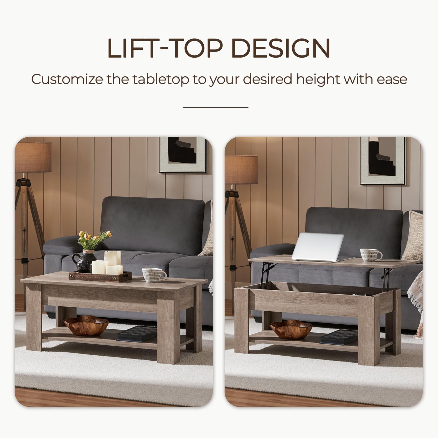 Elegant Design Lift Top Coffee Table