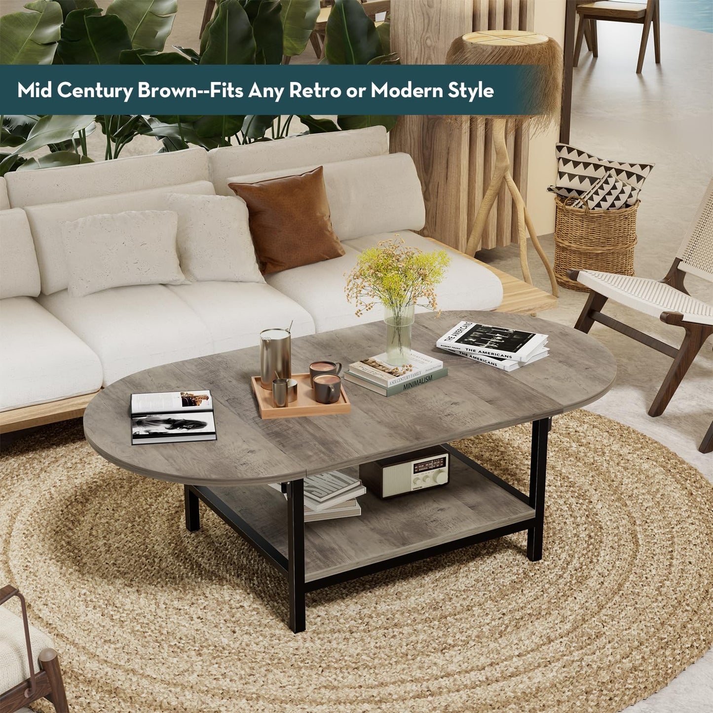 2-Tier Extended Coffee Table rustic