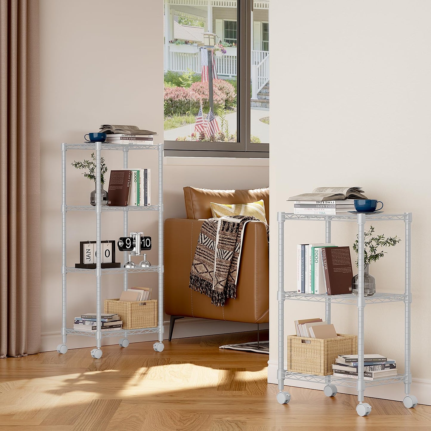 White Storage Shelves Rack And Kitchen Rack