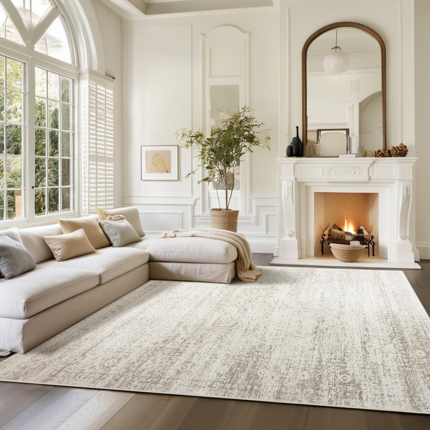 Beige-ivory-cream-brown-camel Area Rugs
