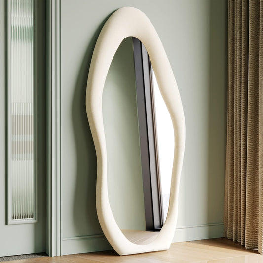Flannel Wrapped Wooden Frame Full Body Mirror
