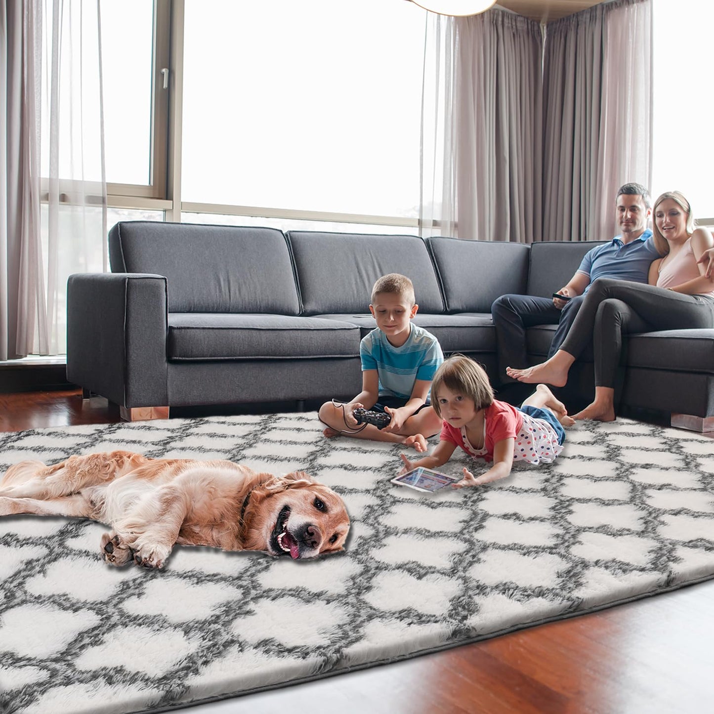 White/Black Area Rugs