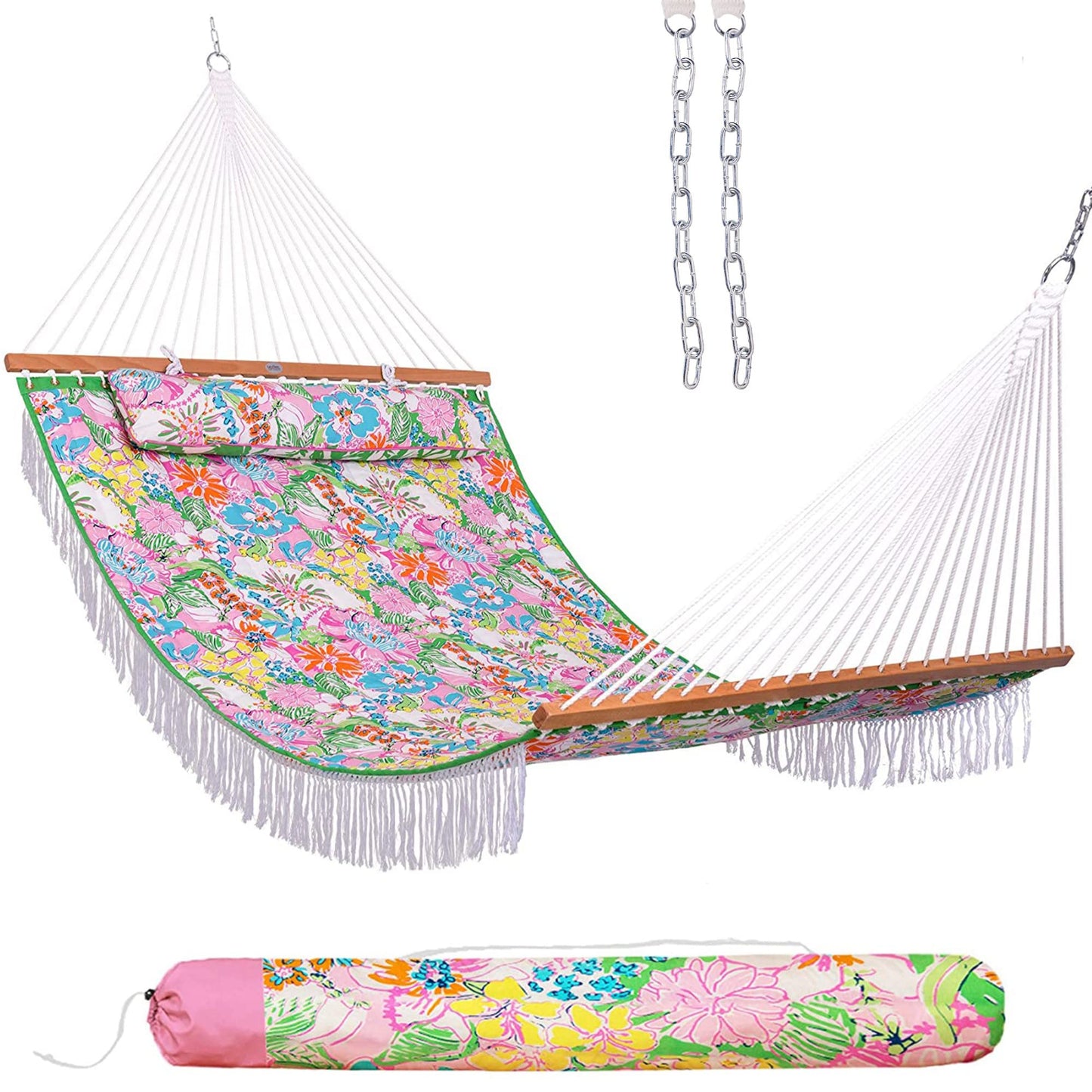 12 FT Double Layered Quilted Fabric Hammock