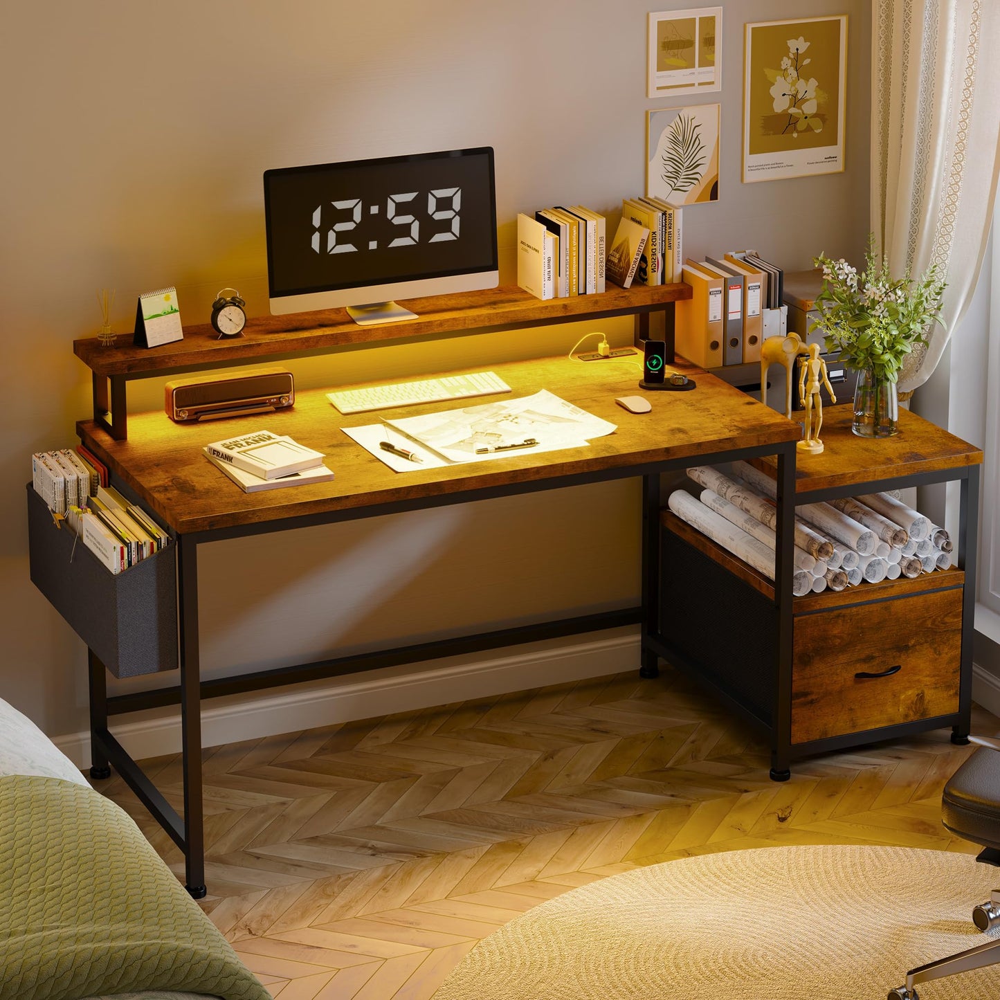 Rustic Brown Computer Desk
