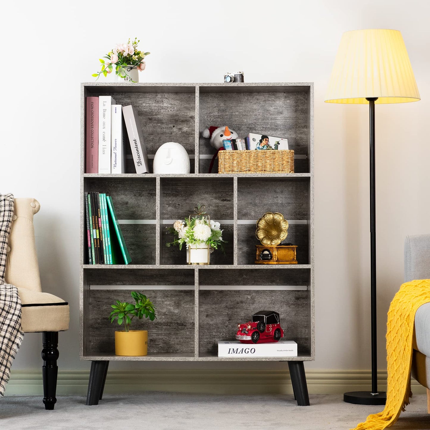 Dirty Gray Bookshelf