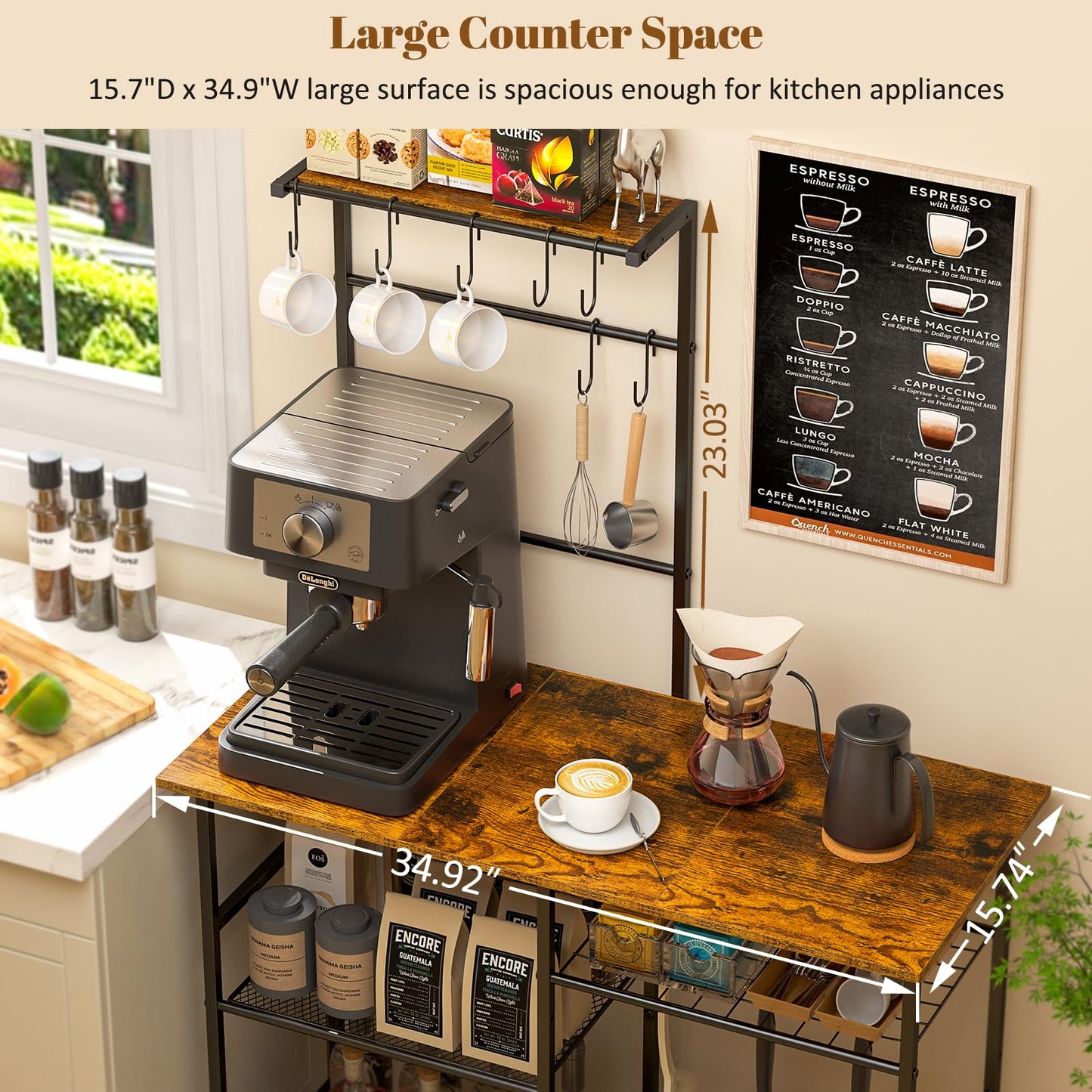 Rustic Brown Kitchen Stand