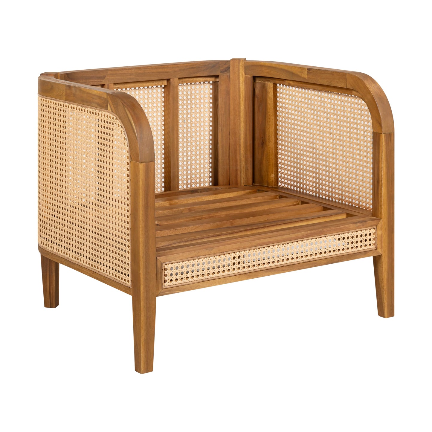 Bohemian Acacia Wood Patio Accent Chairs