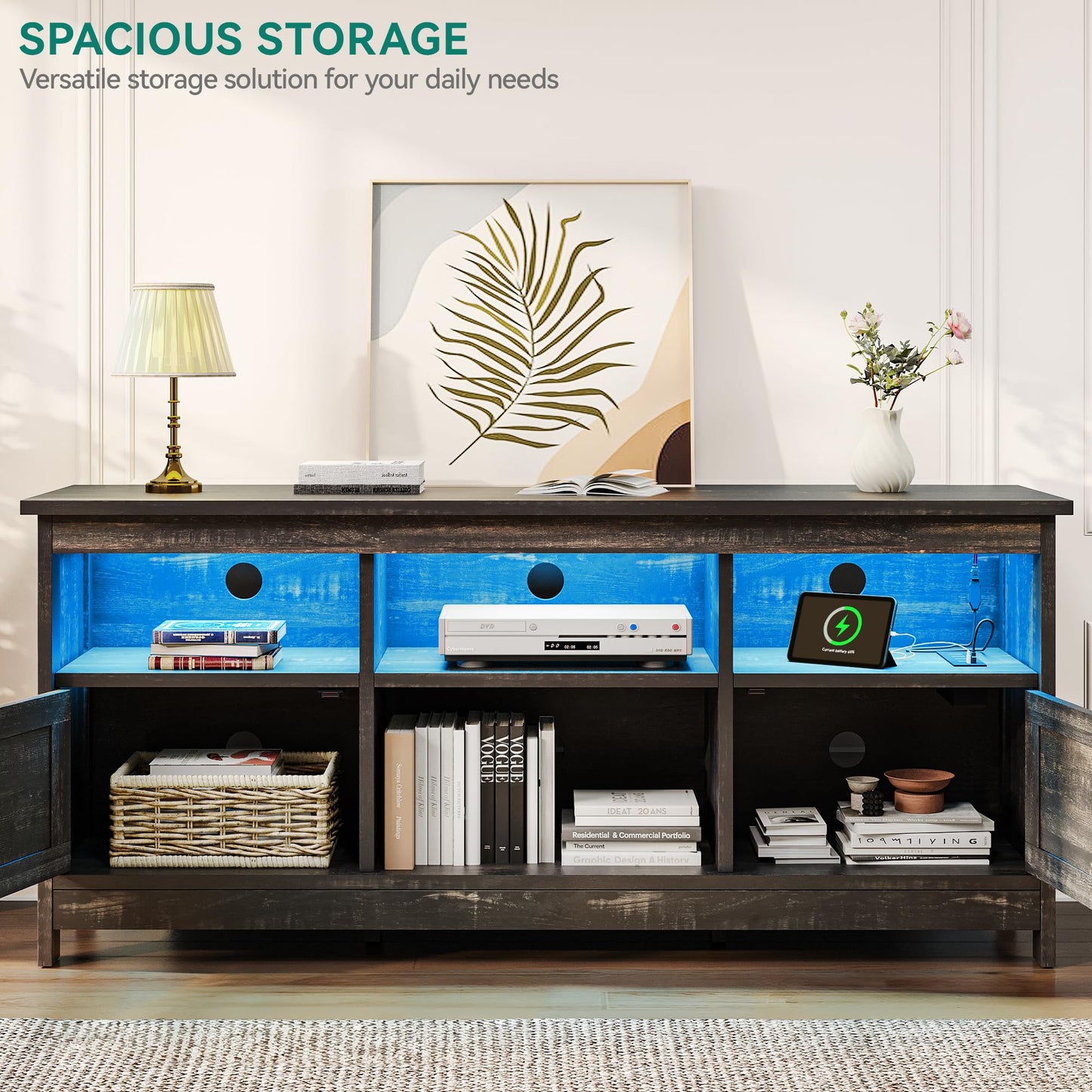 Dark Rustic - 65 Inch Farmhouse TV Stand