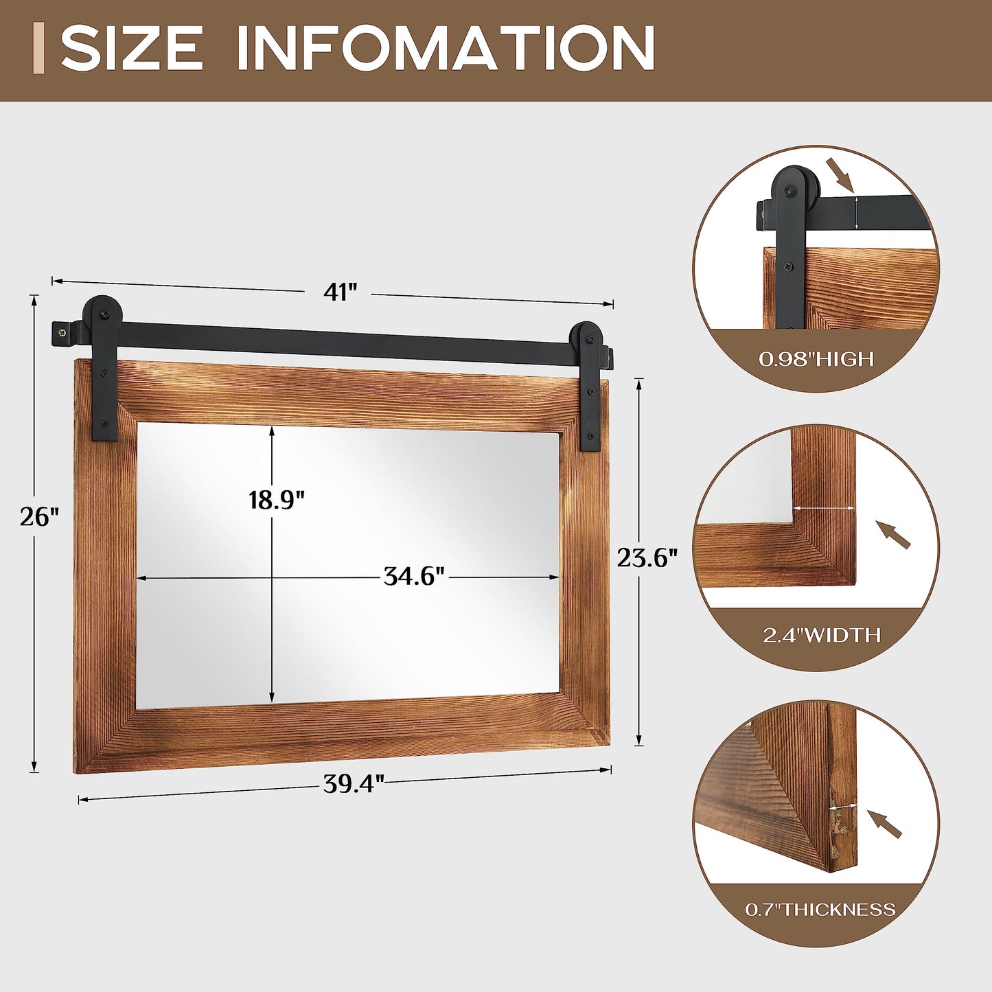 Farmhouse Barn Door Wall Mirror