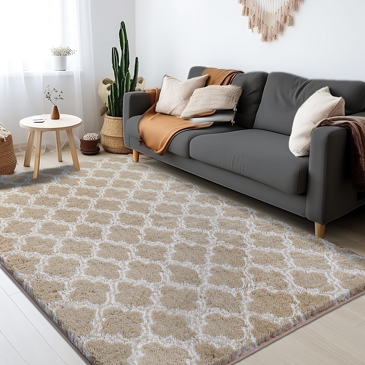 Beige/White Area Rugs