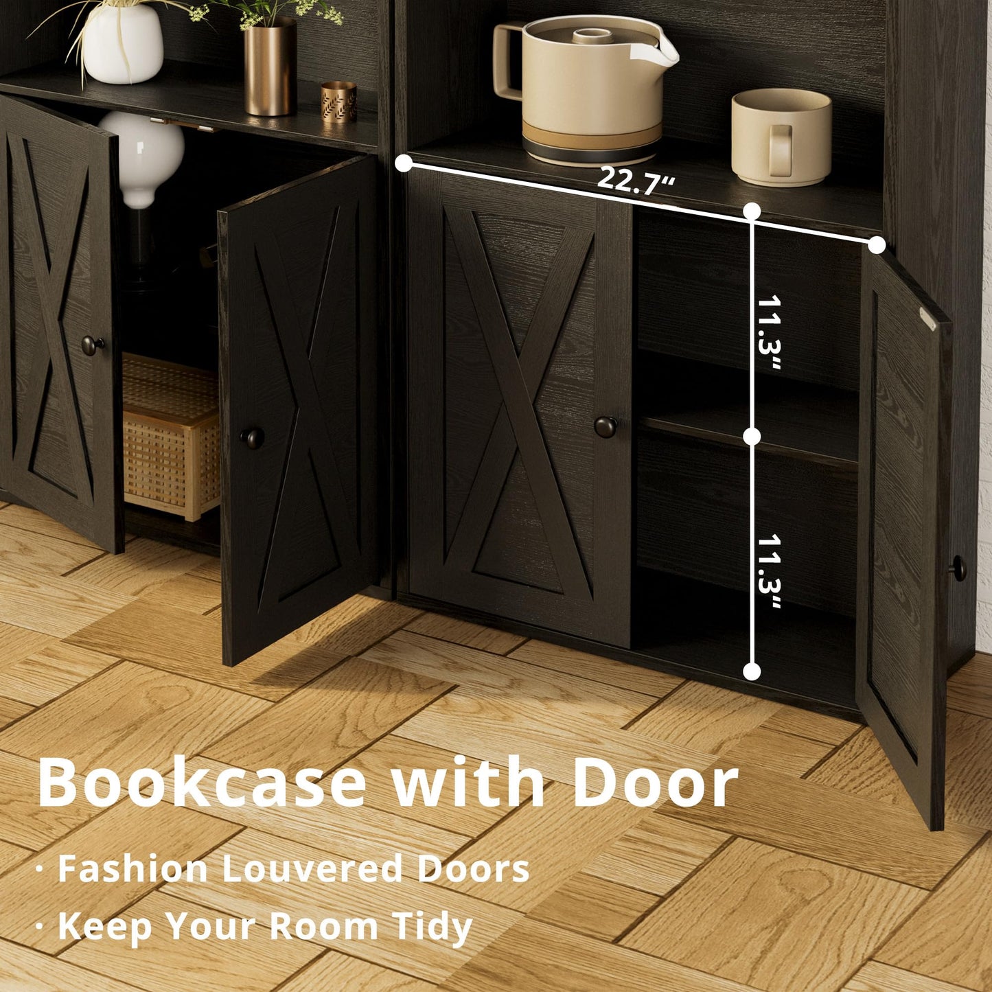 Vintage Black Bookshelves