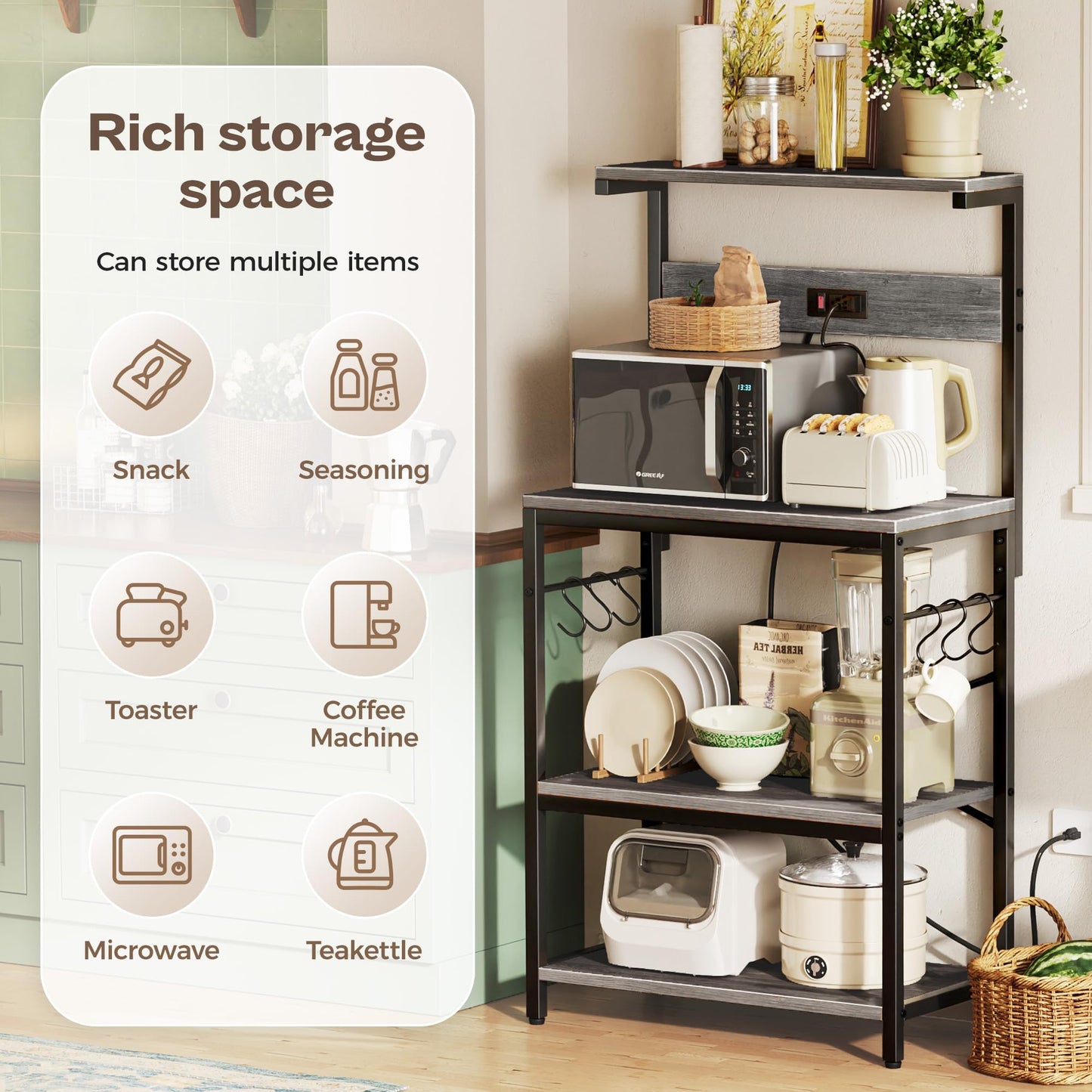 Charcoal Gray Kitchen Rack