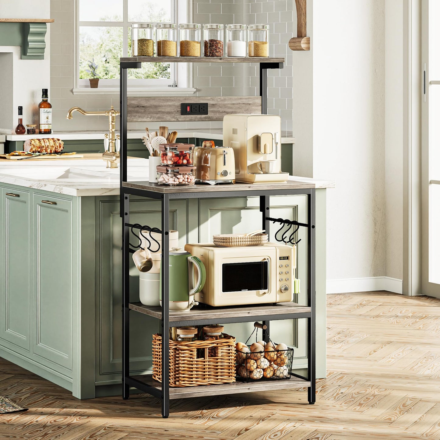 Greige Kitchen Rack