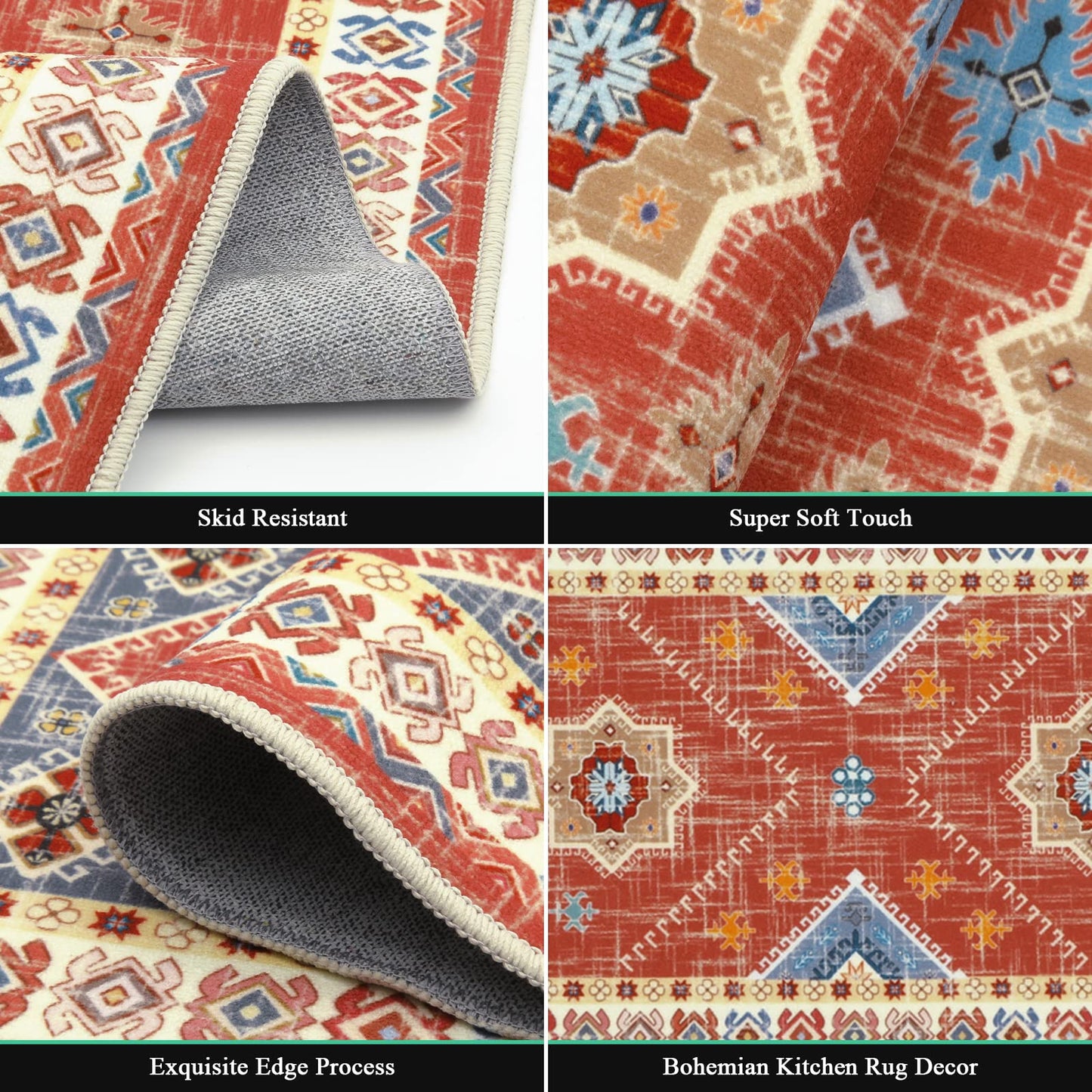 Rust/Red 3 Piece Rug Set