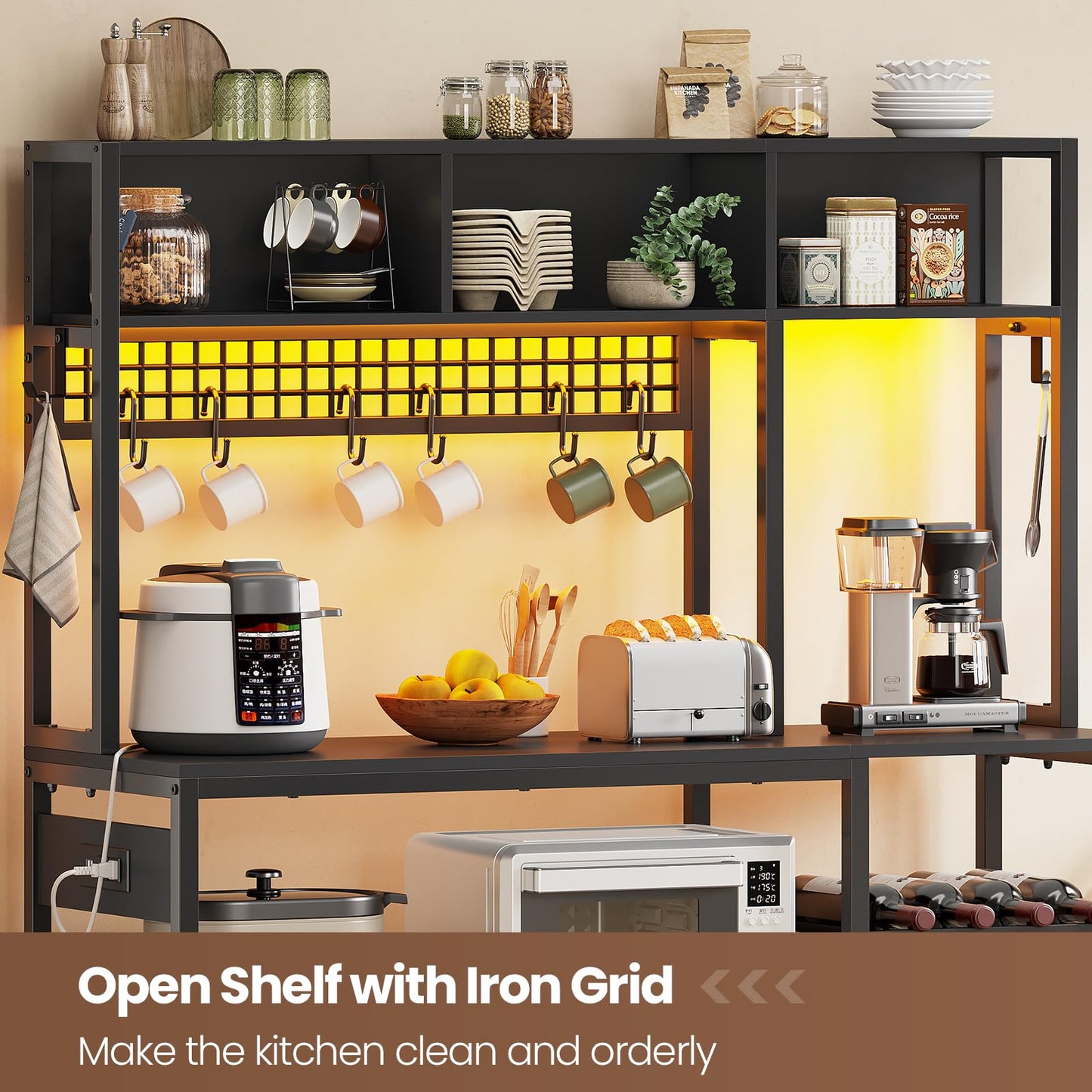 Black Farmhouse Coffee Bar Cabinet