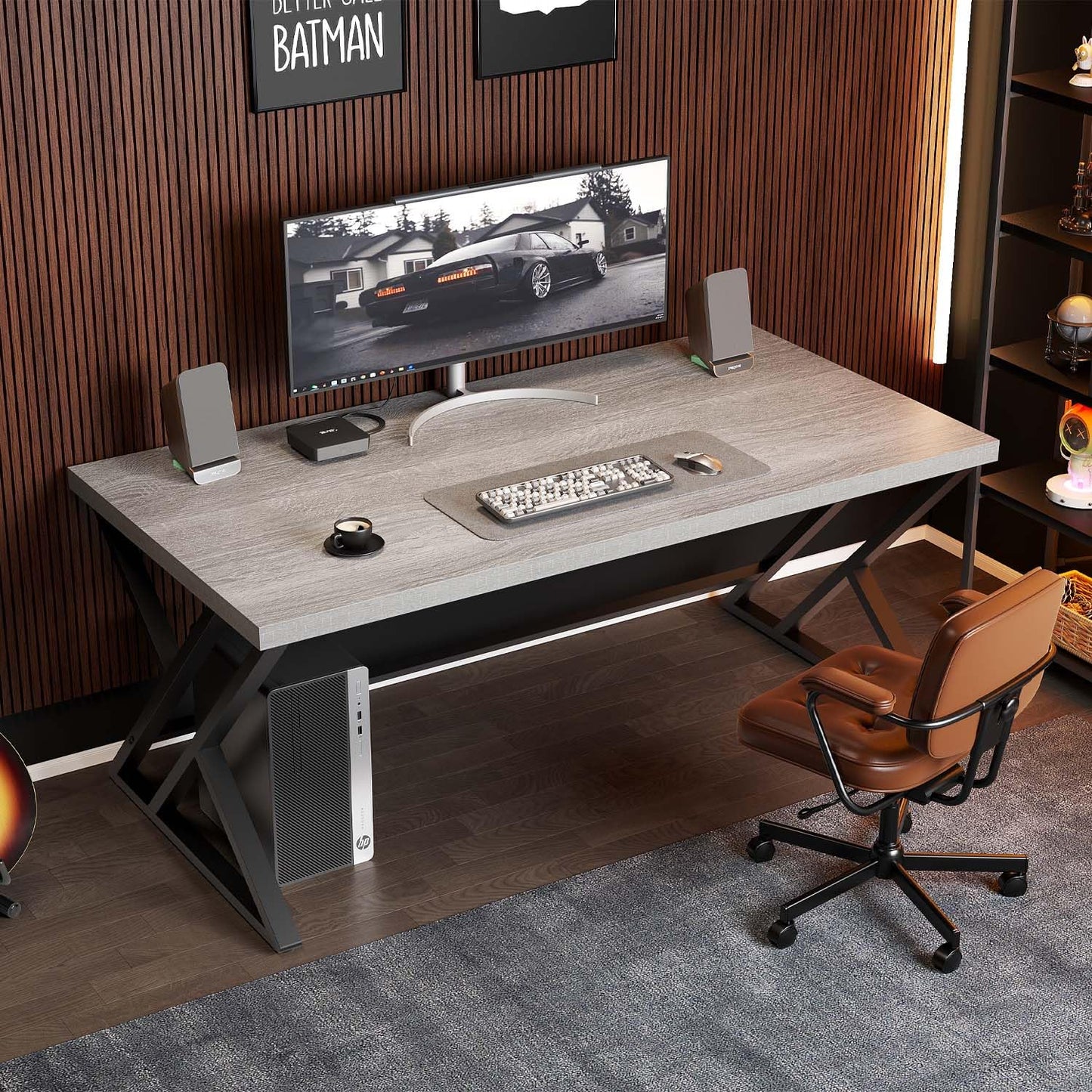 Light Grey Computer Office Desk