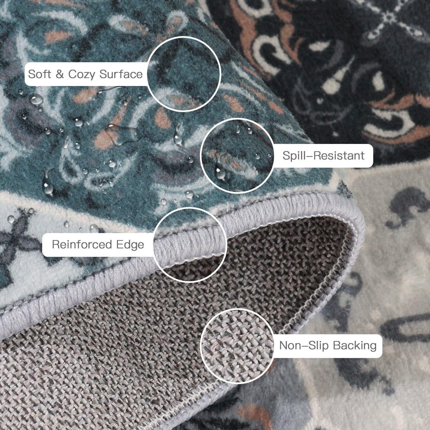 Moroccan Blue Area Rug(3' x 5')