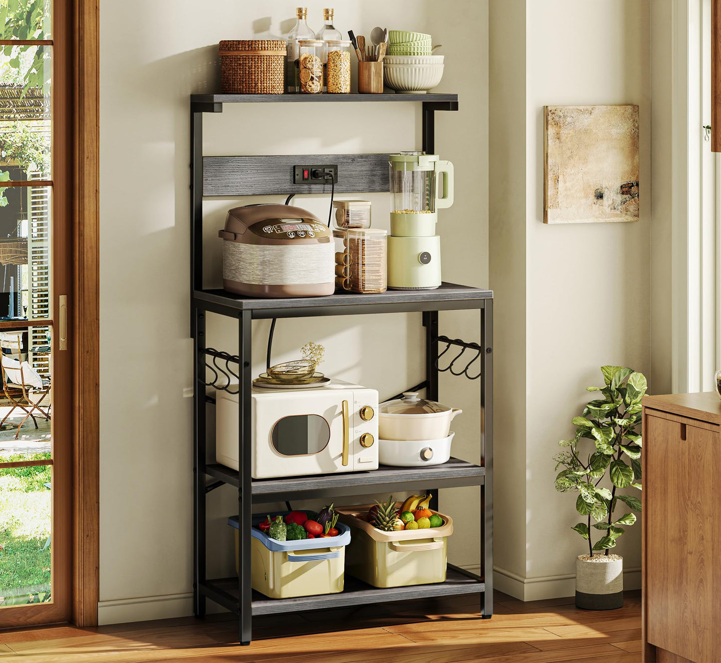 Charcoal Gray Kitchen Rack