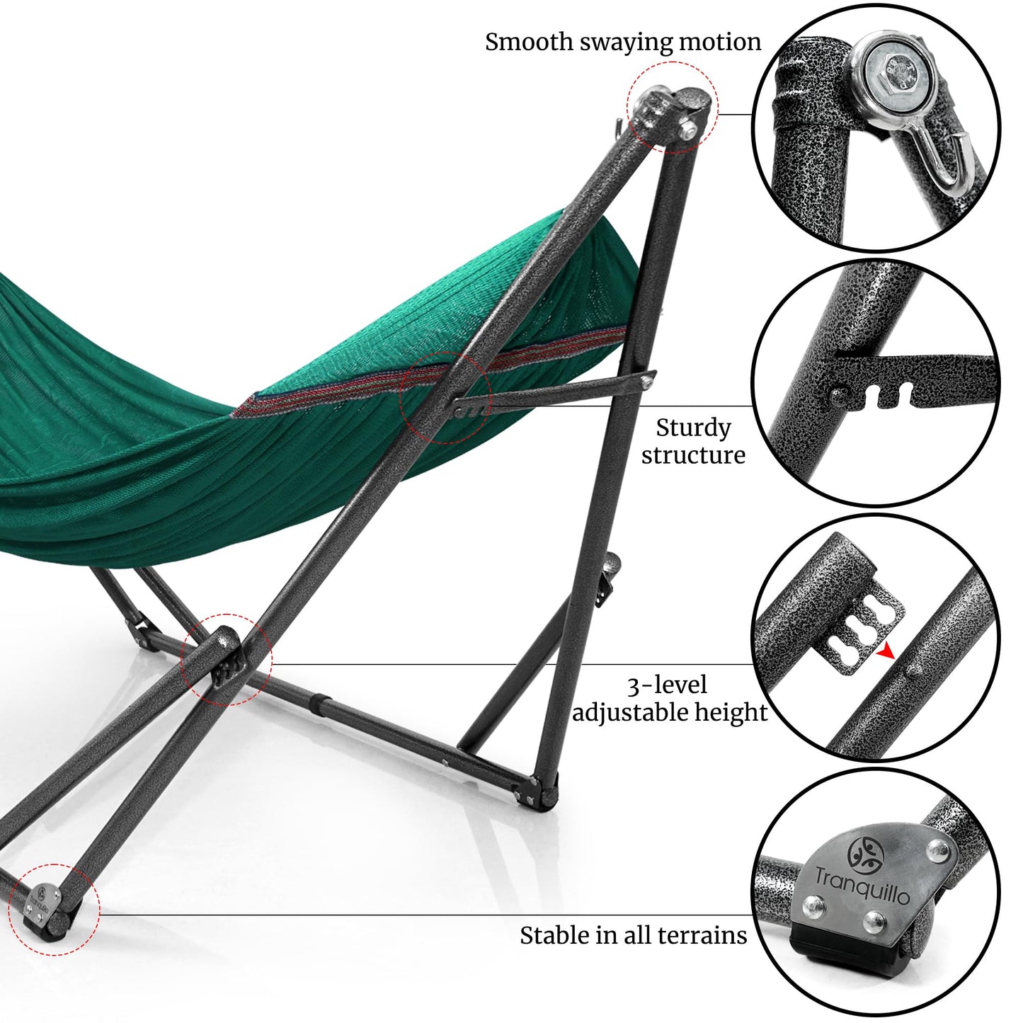 Double Hammock with Stand Included for 2 Persons