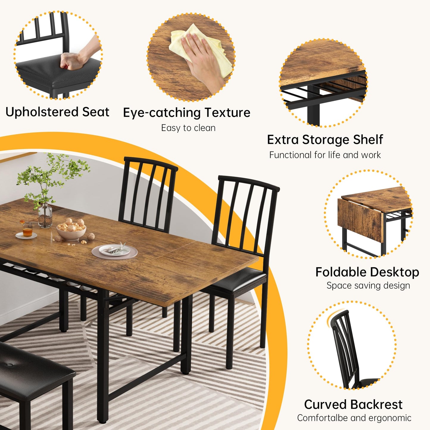 Rustic Brown Dining Table