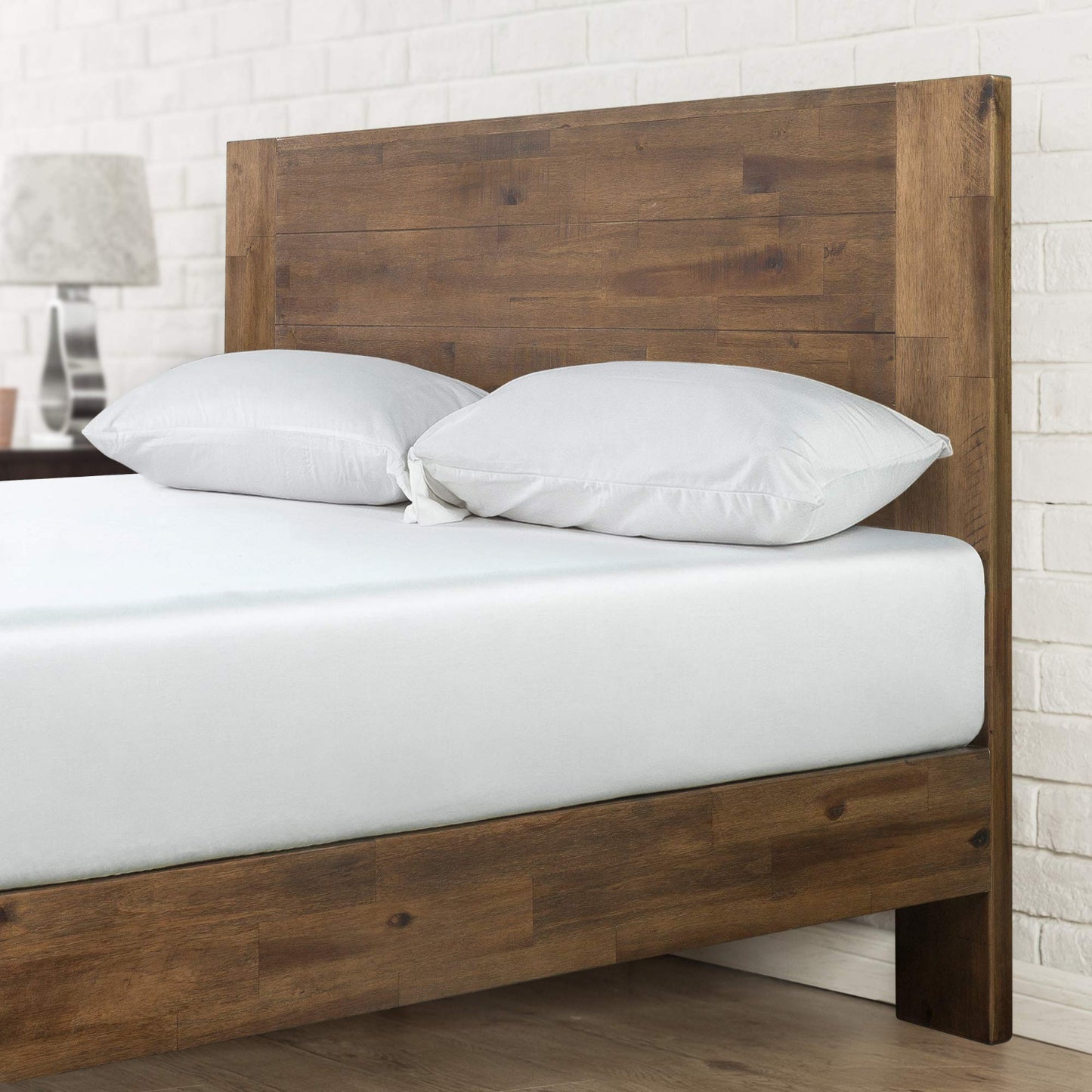 Wood Platform Bed Frame with Headboard