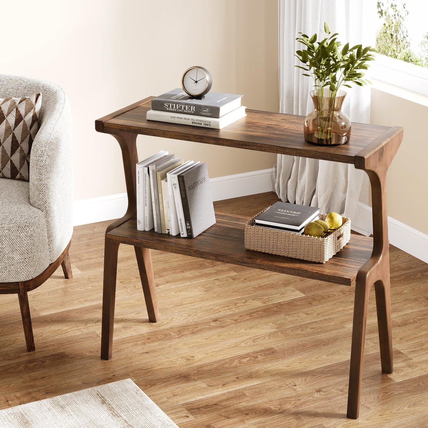 2-Tier Slim Sofa Side Table