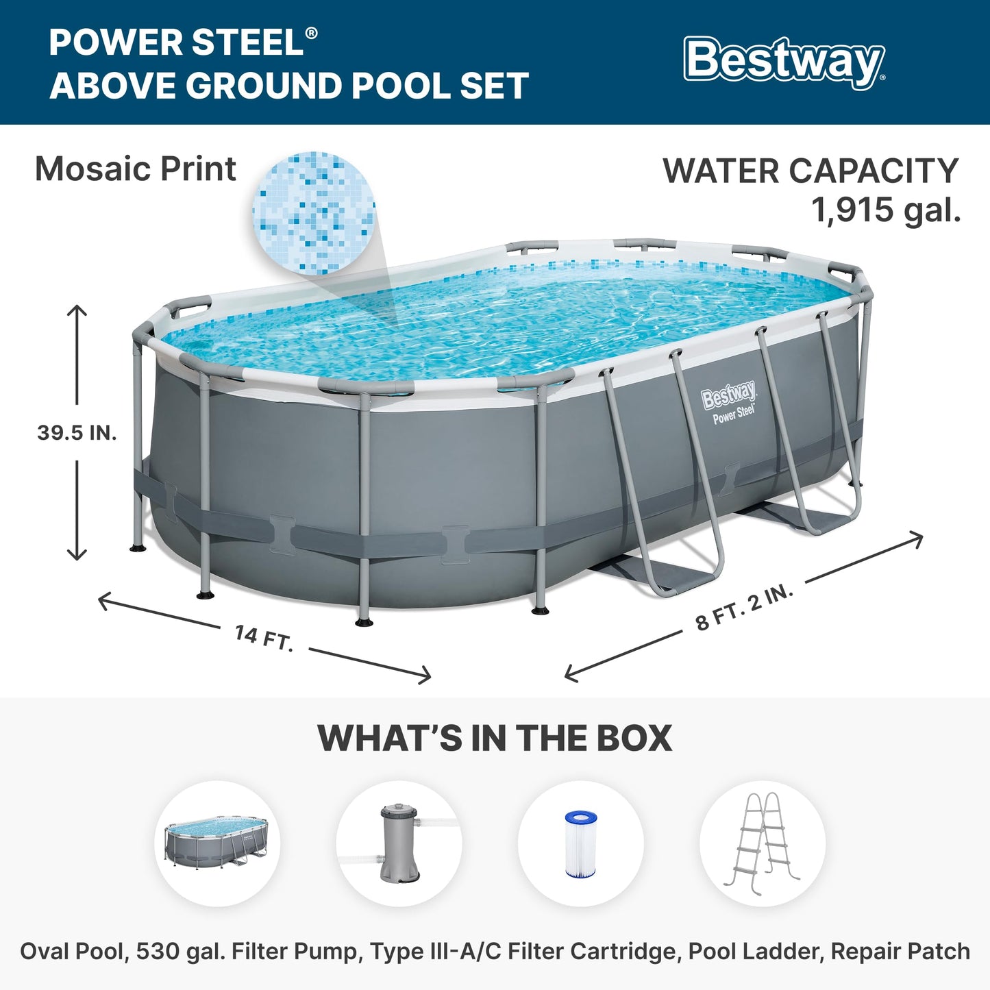 Oval Above Ground Pool Set