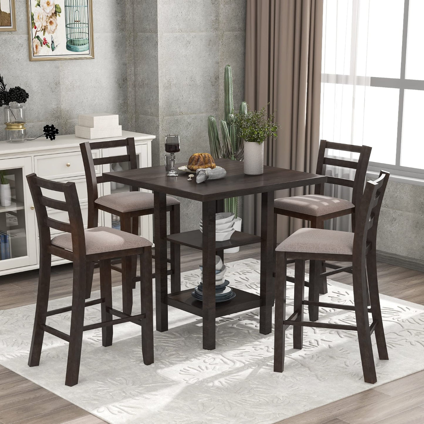 Modern Counter Height Dining Table Set