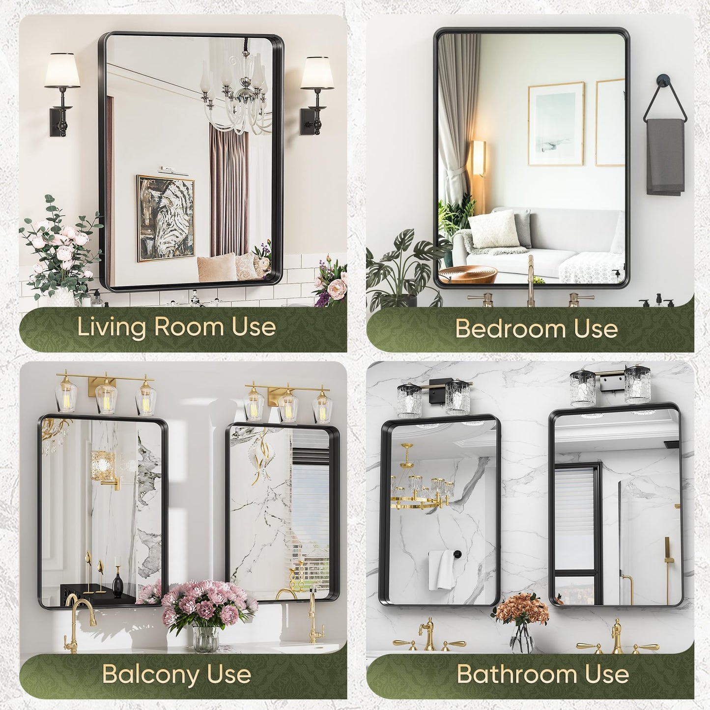 Wall Mounted Vanity Round Corner Mirror