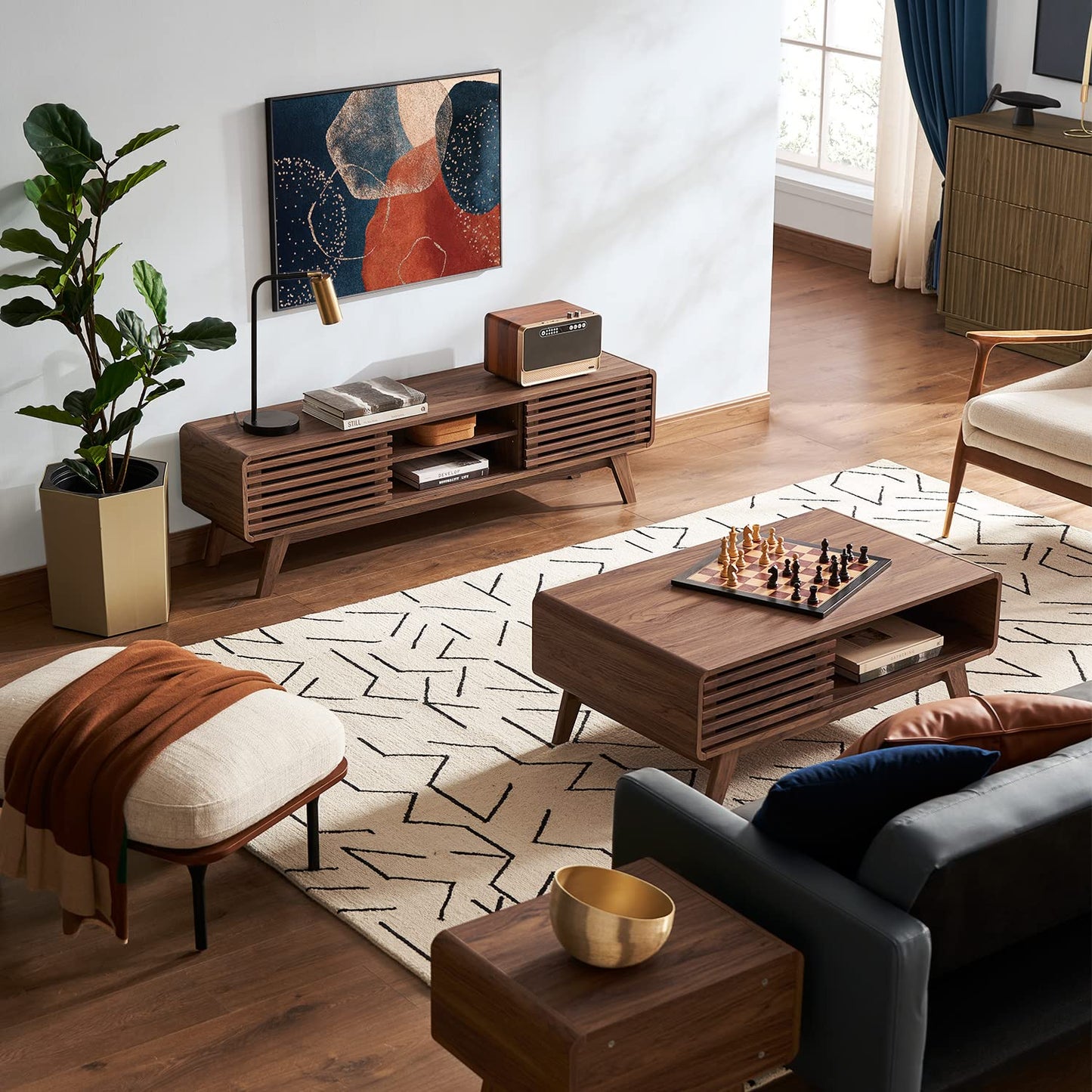 Walnut - 55/60/65 inch TV Stand