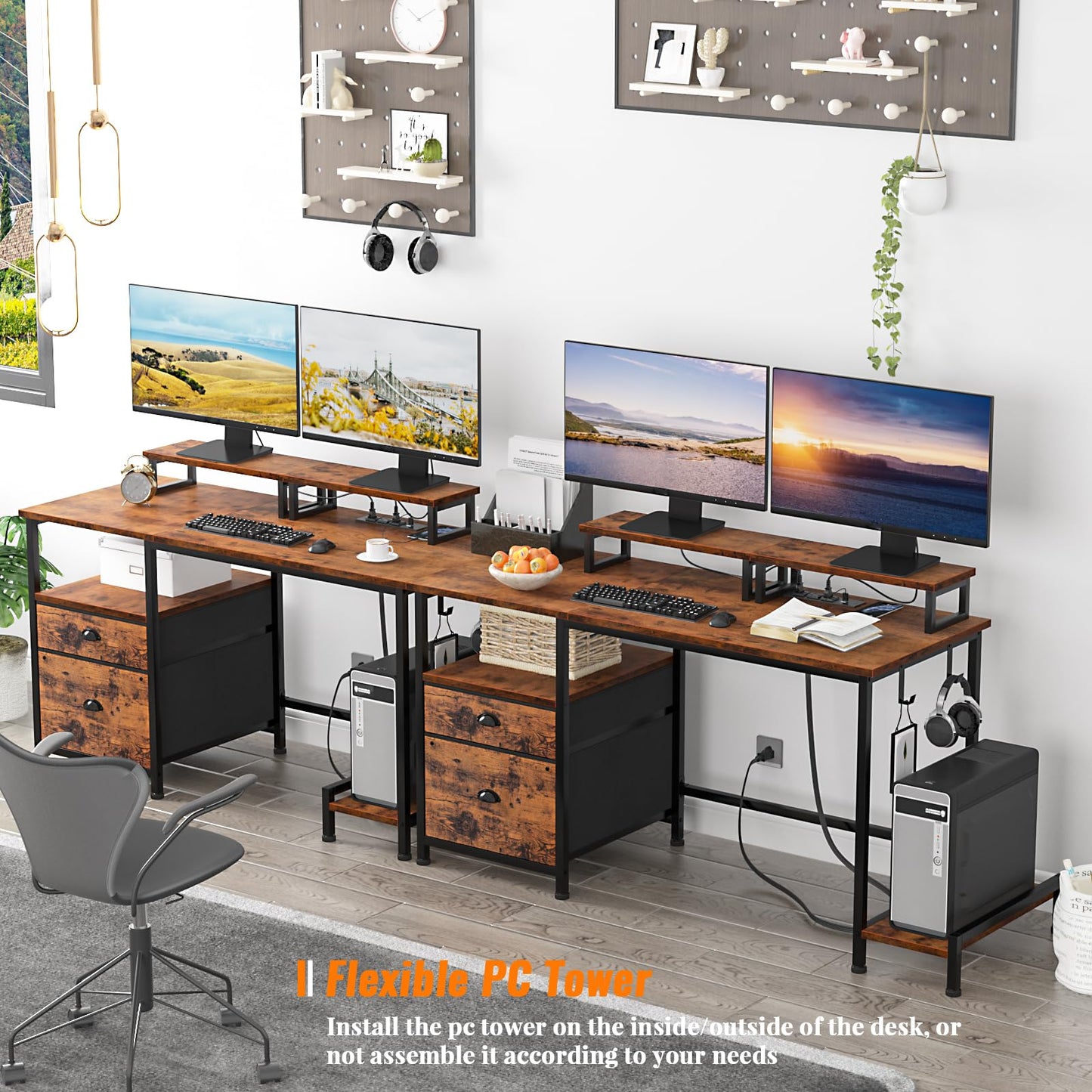 Rustic Brown Computer Desk