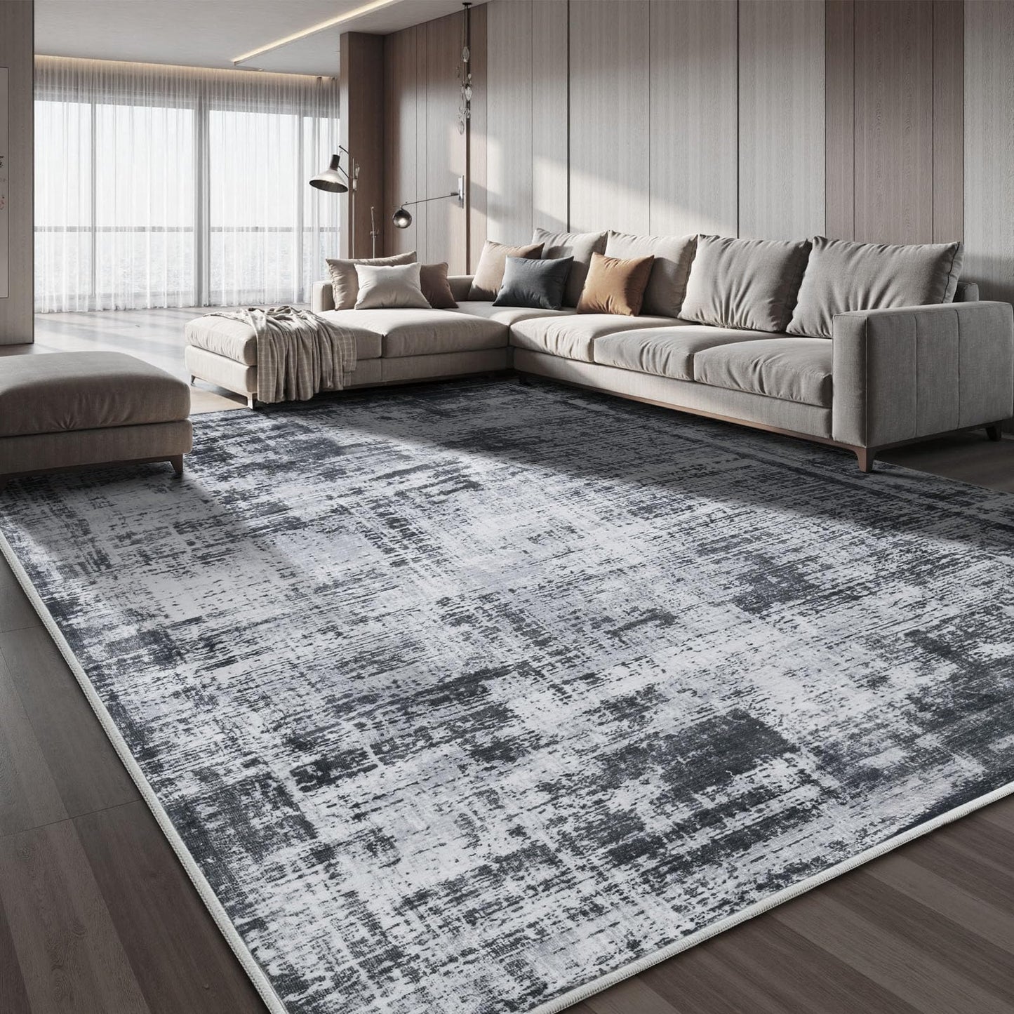 Grey Black Area Rugs