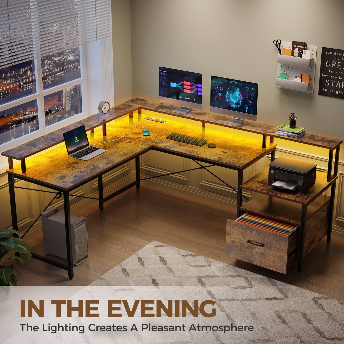 Rustic Brown Computer Desk